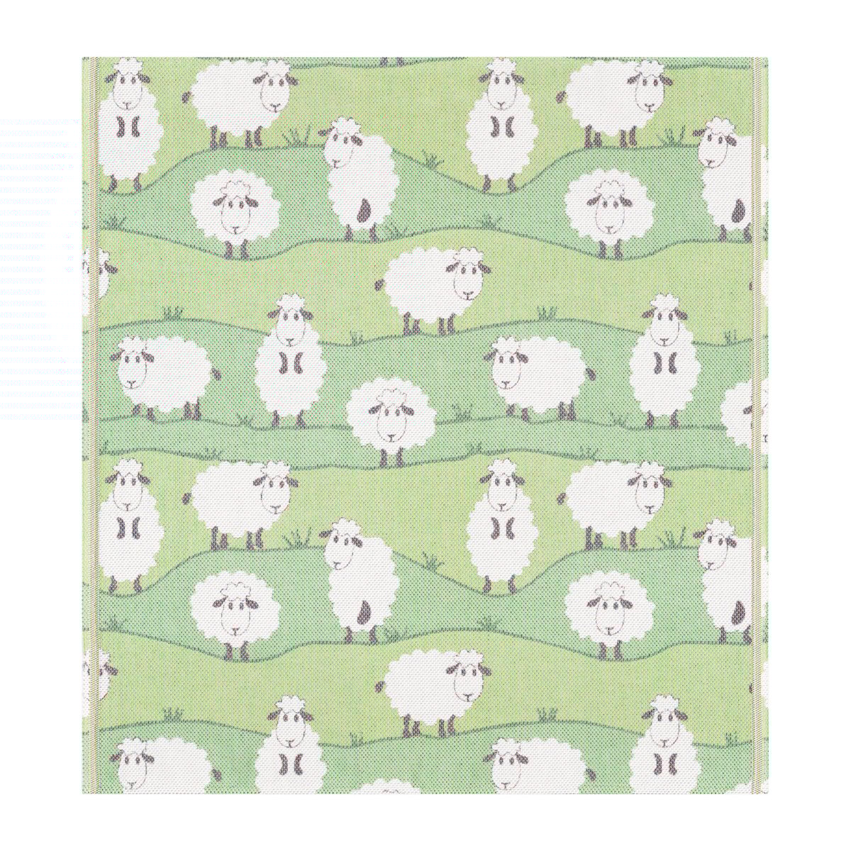 Ekelund Linneväveri Sheep Babydecke 70 x 75cm | Skandinavisches Design | Babydecken & Kinderdecken | Grün
