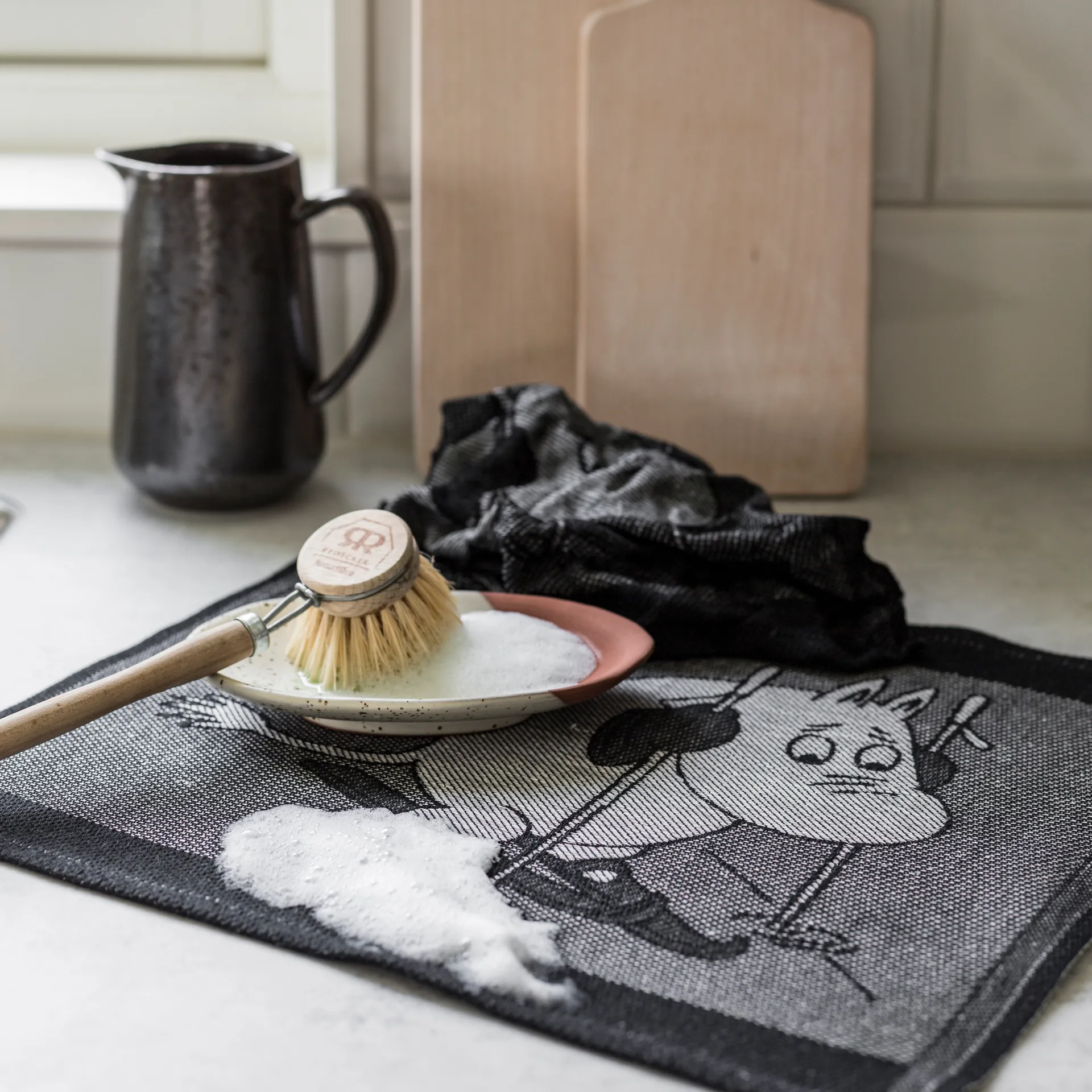 Skiing Geschirrtuch 28 x 35cm, Schwarz Ekelund Linneväveri