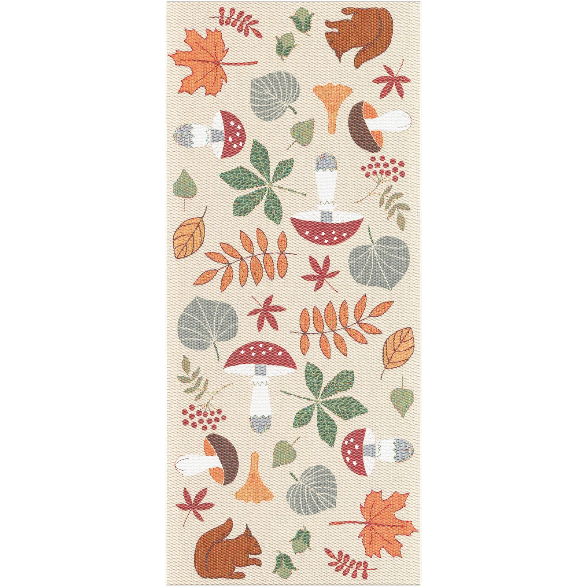 Svamplöv Tischläufer 35 x 80cm, Multi Ekelund Linneväveri