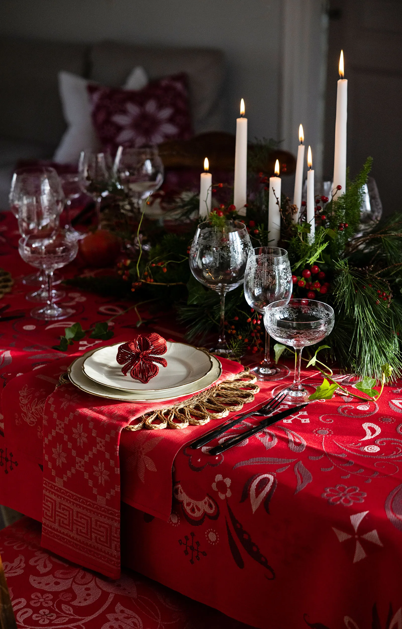 Torplyckan Geschirrtuch 48x70 cm, Rot Ekelund Linneväveri