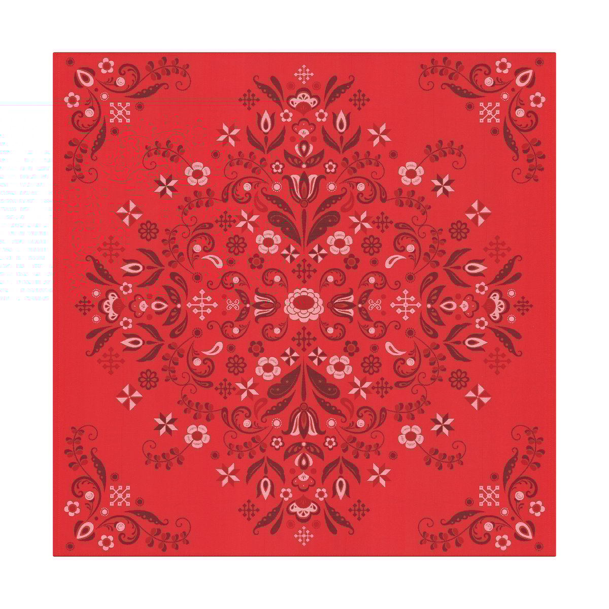 Ekelund Linneväveri Torplyckan Tischdecke 145x145 cm Rot