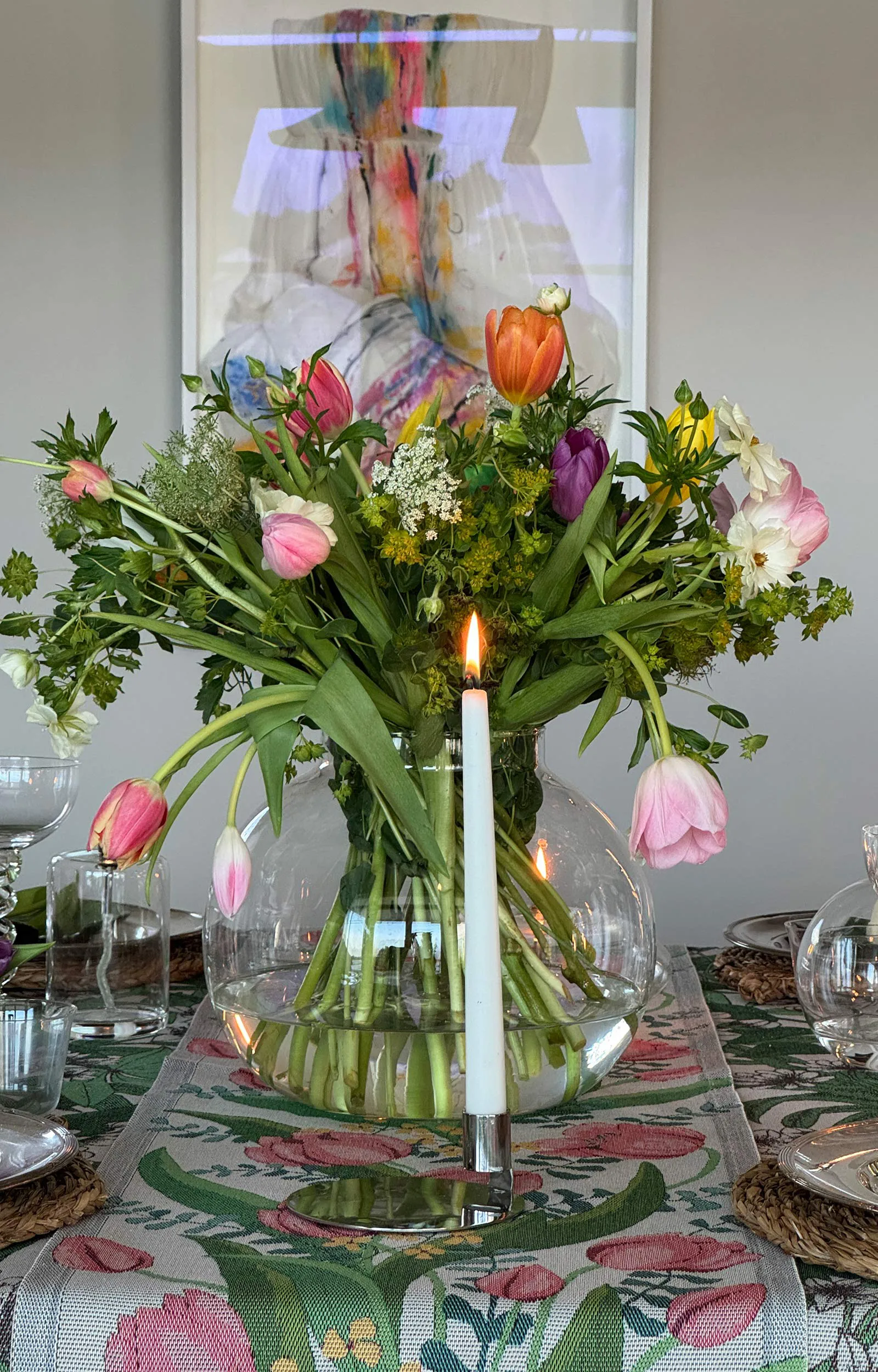 Tulpanlund Geschirrtuch 35x50 cm, Multi Ekelund Linneväveri