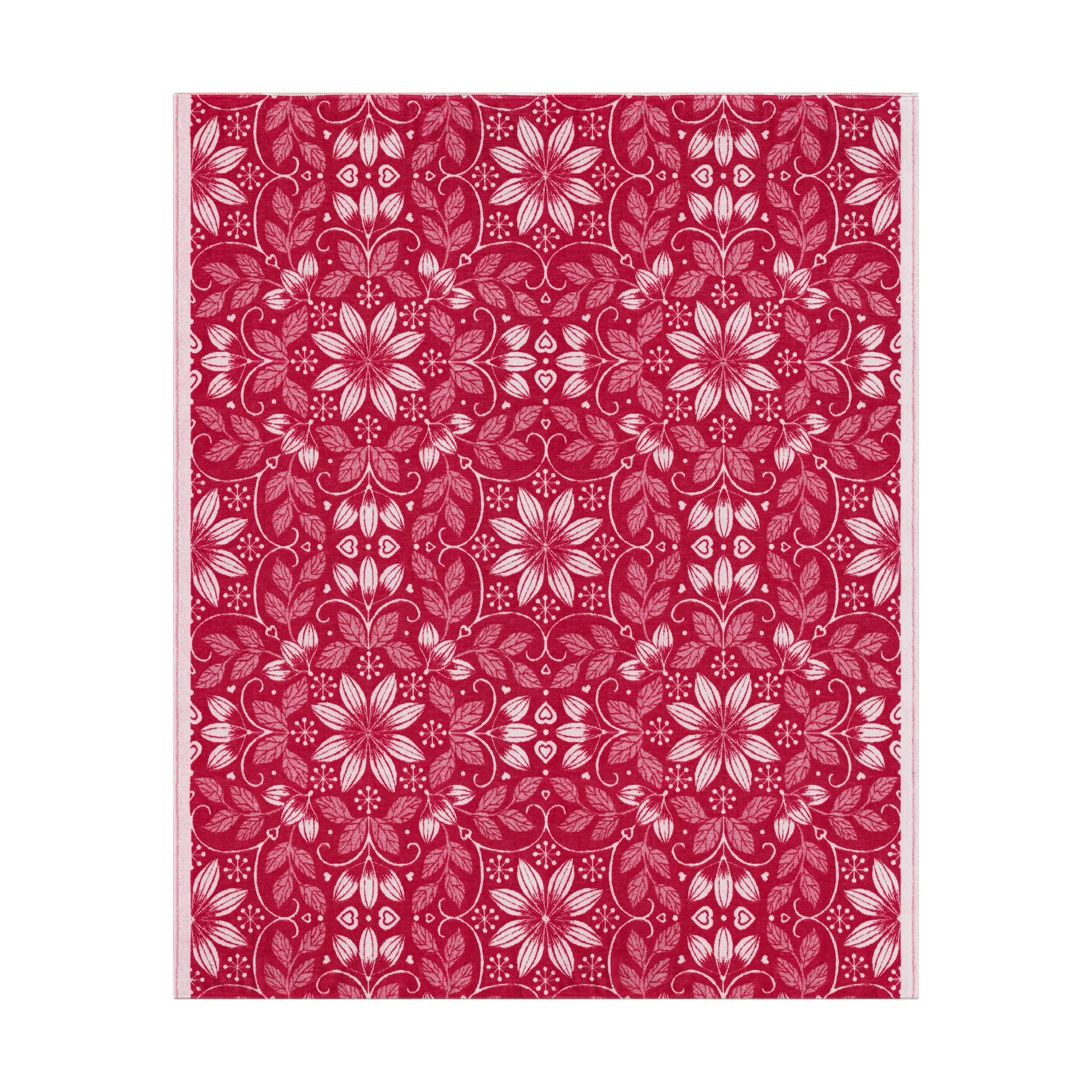 Värme Baumwolldecke 140x170 cm, Rot Ekelund Linneväveri