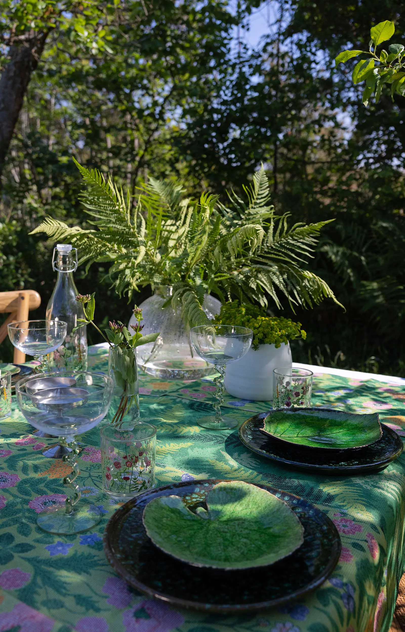 Vildblommor Geschirrtuch 35x50 cm, Grün Ekelund Linneväveri