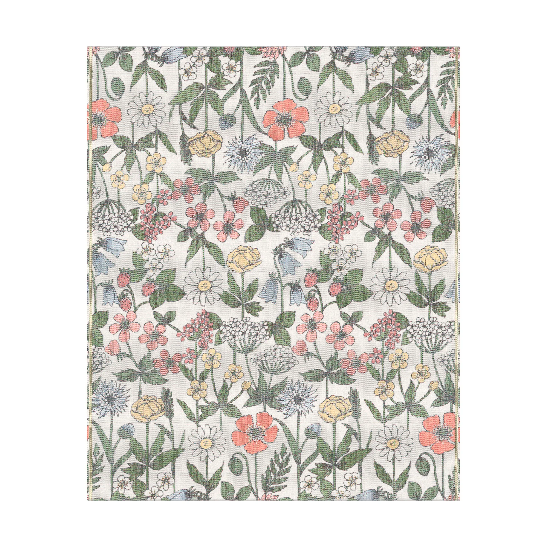 Vildblomster Baumwolldecke 140x170 cm, Multi Ekelund Linneväveri