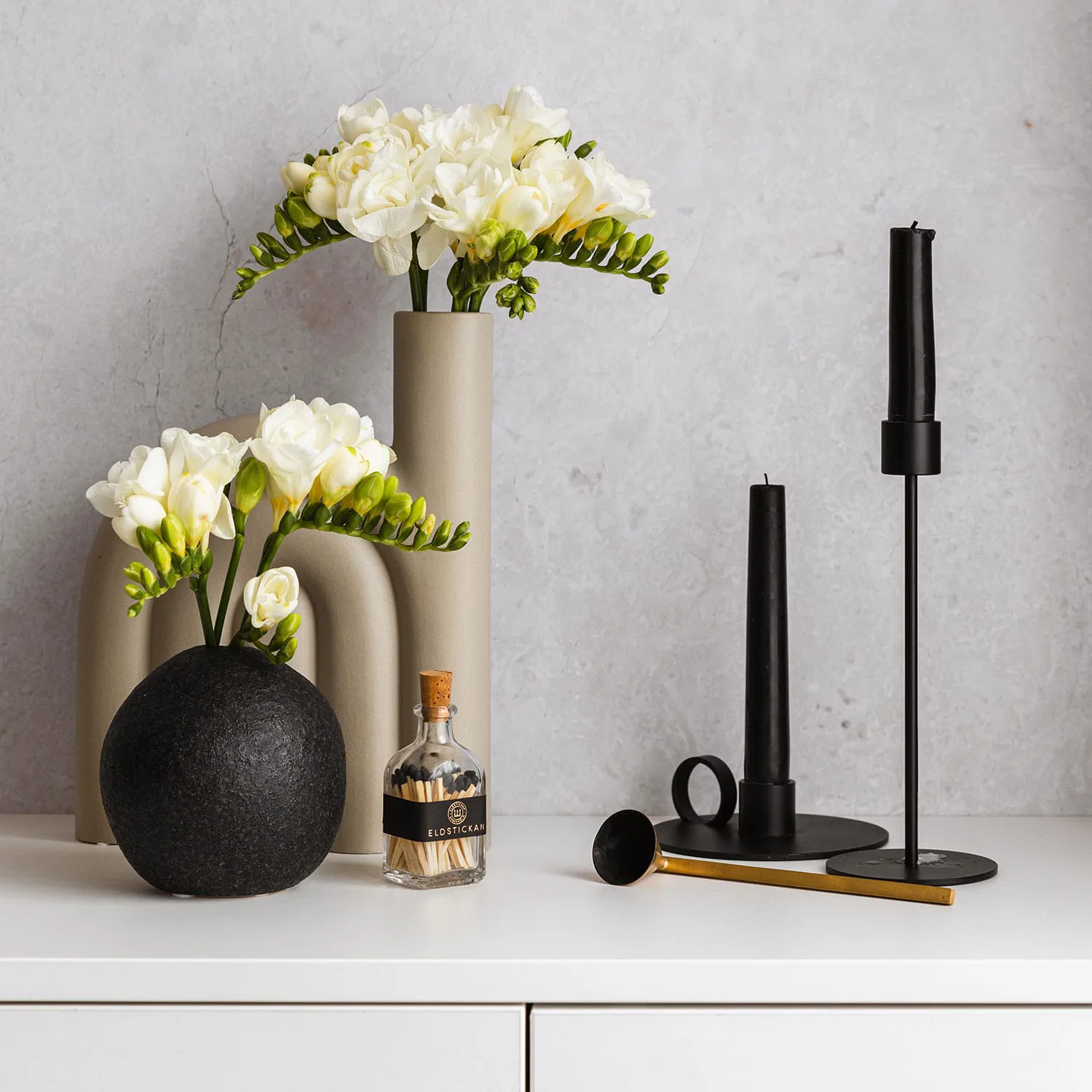 Lilla eldstickan Streichholzschachtel mit 60 Streichhölzern, Klein schwarz Eldstickan