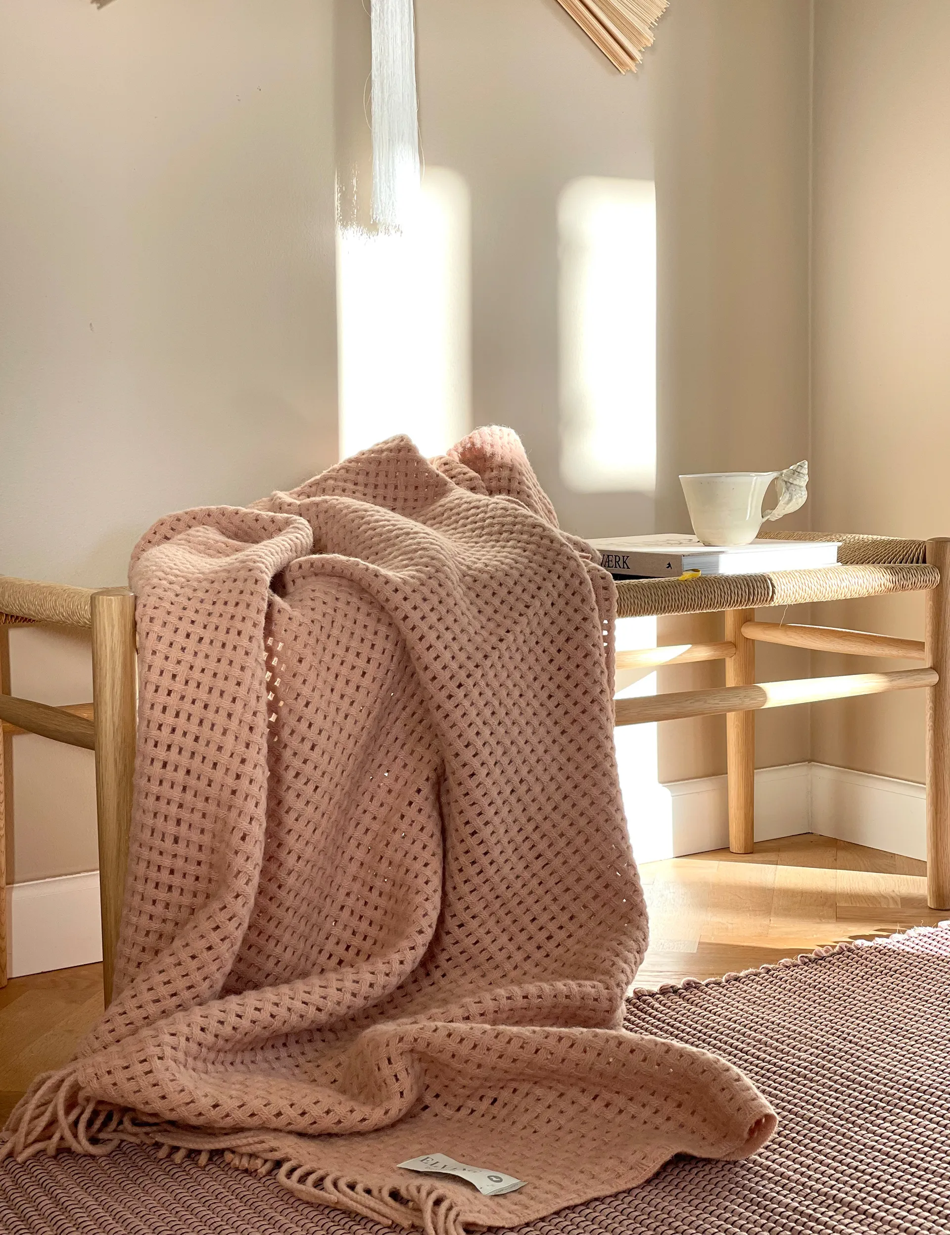 Basket Wolldecke 130 x 200cm, Nude Elvang Denmark