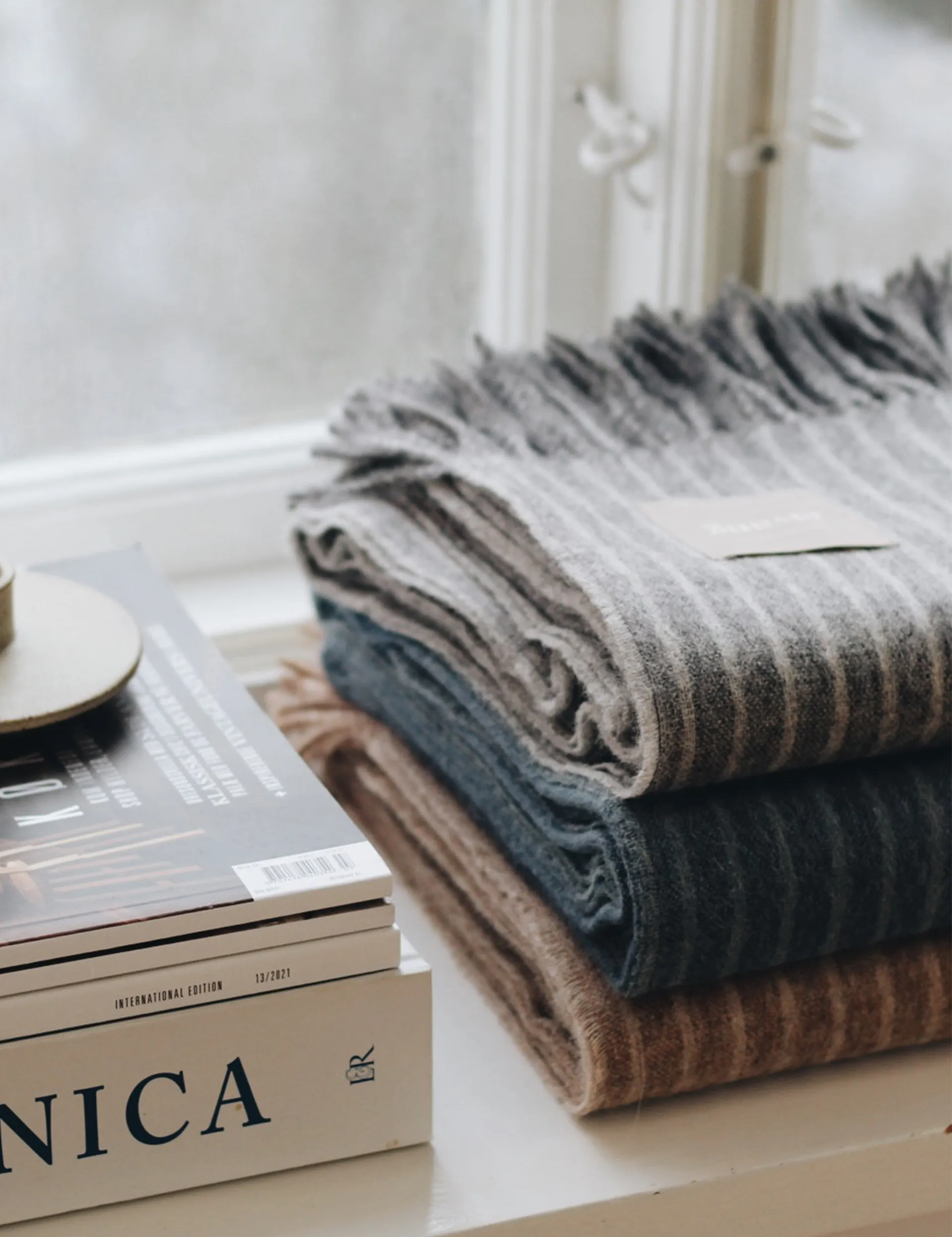 Stripes Wolldecke 130 x 200cm, Camel Elvang Denmark