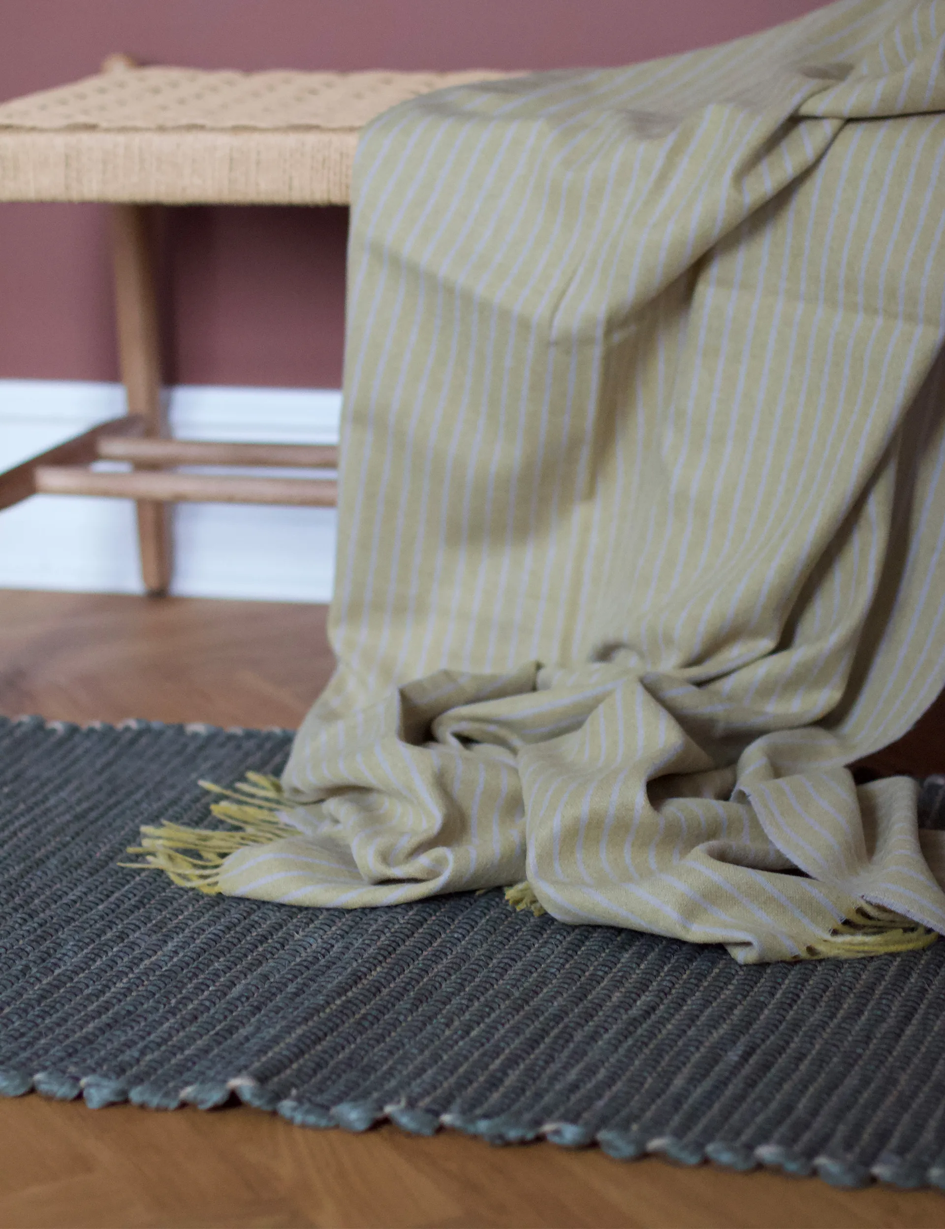 Stripes Wolldecke 130 x 200cm, Light yellow Elvang Denmark