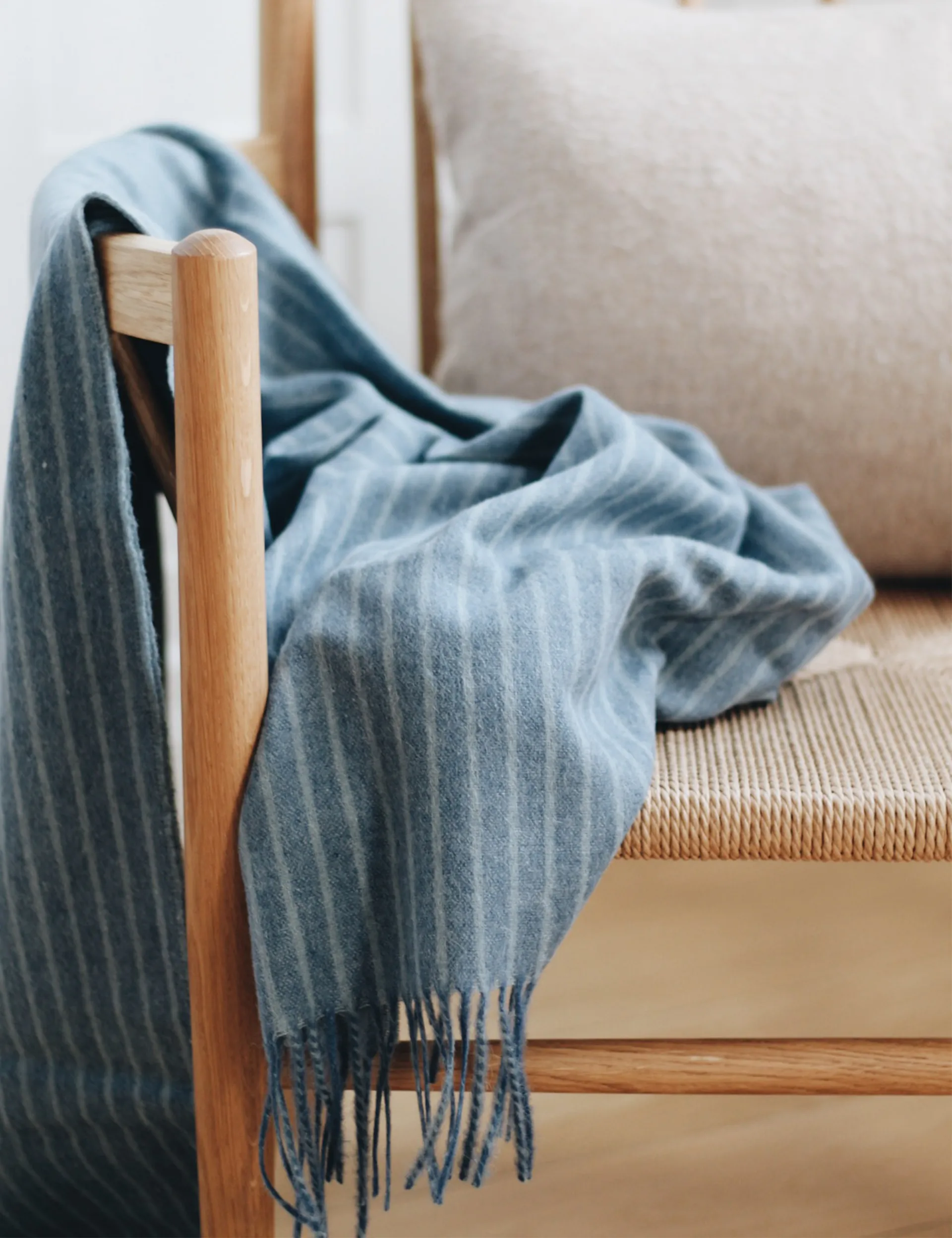 Stripes Wolldecke 130 x 200cm, Mirage blue Elvang Denmark