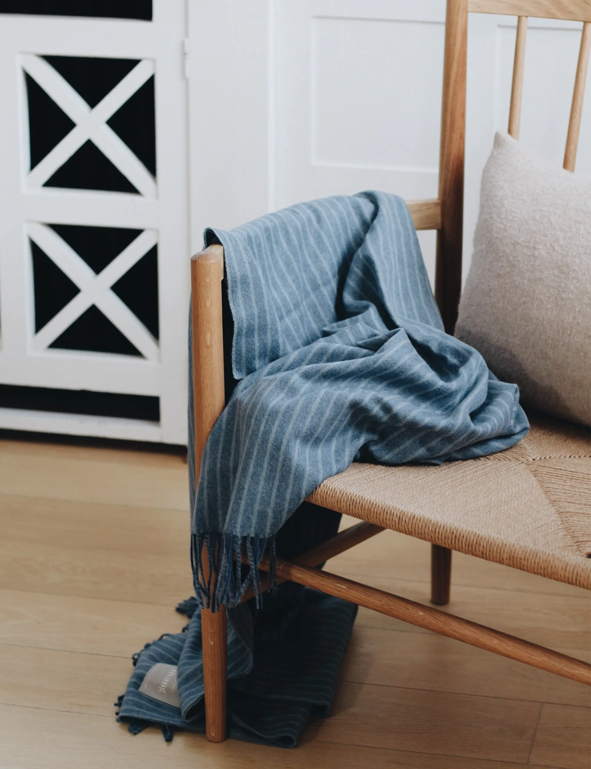Stripes Wolldecke 130 x 200cm, Mirage blue Elvang Denmark