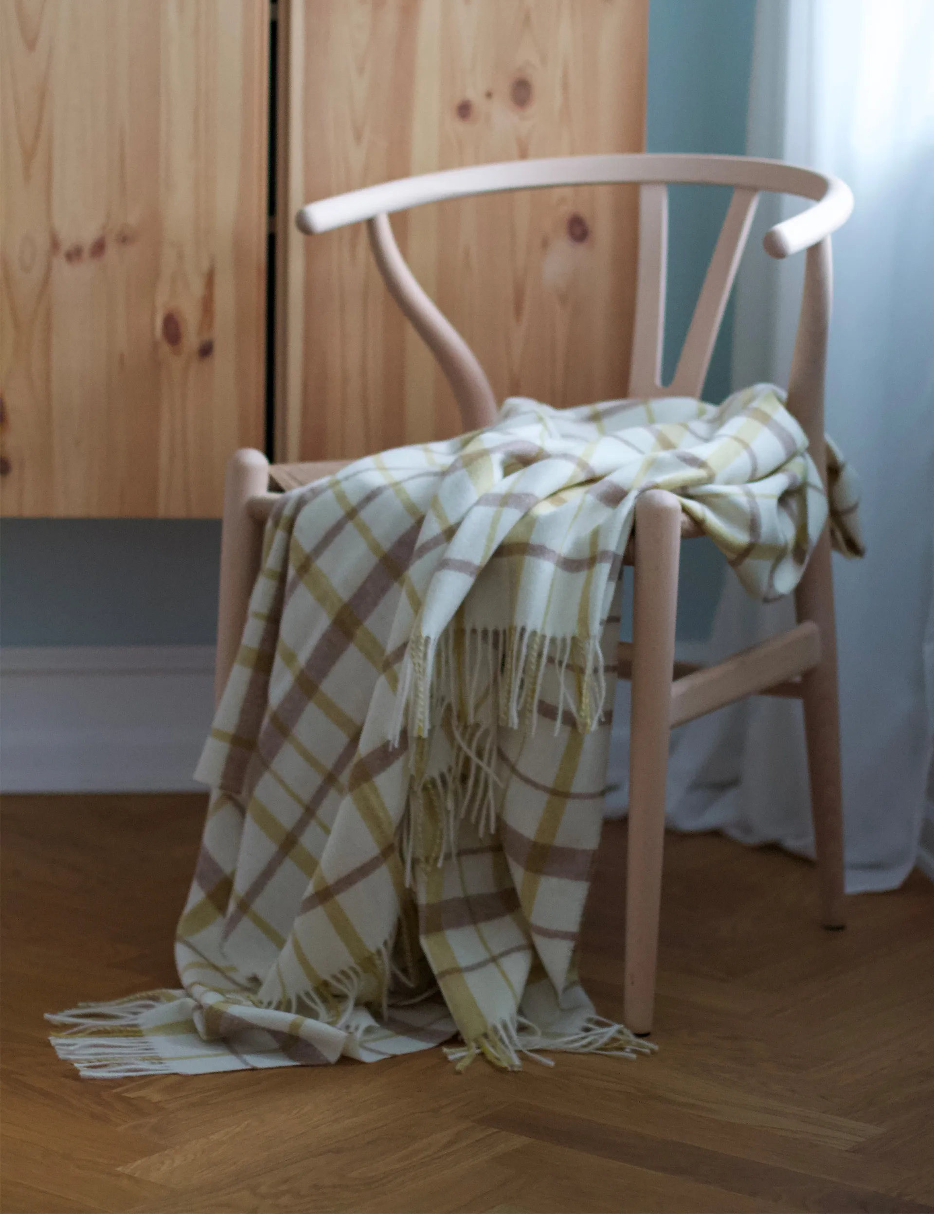 Tweed Wolldecke 130 x 200cm, Light yellow Elvang Denmark