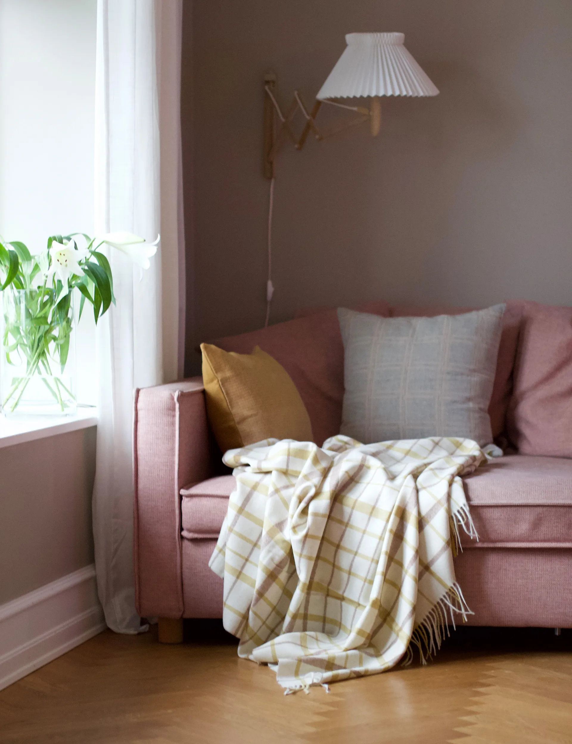 Tweed Wolldecke 130 x 200cm, Light yellow Elvang Denmark