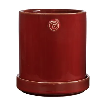 Ernst Blumentopf mit Untersetzer - Rot, Ø13x13 cm - ERNST