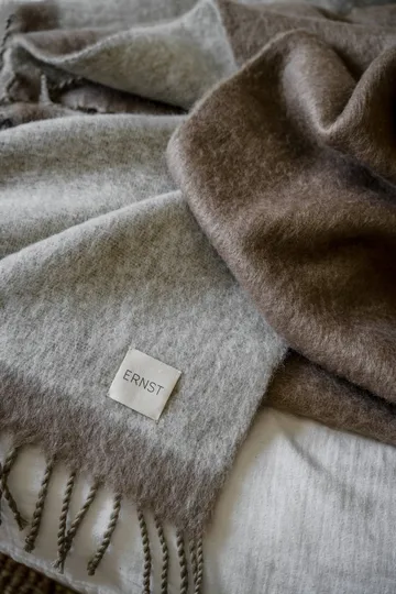 Ernst Decke mit Fransen 130x170 cm - Beige-Weiß - ERNST
