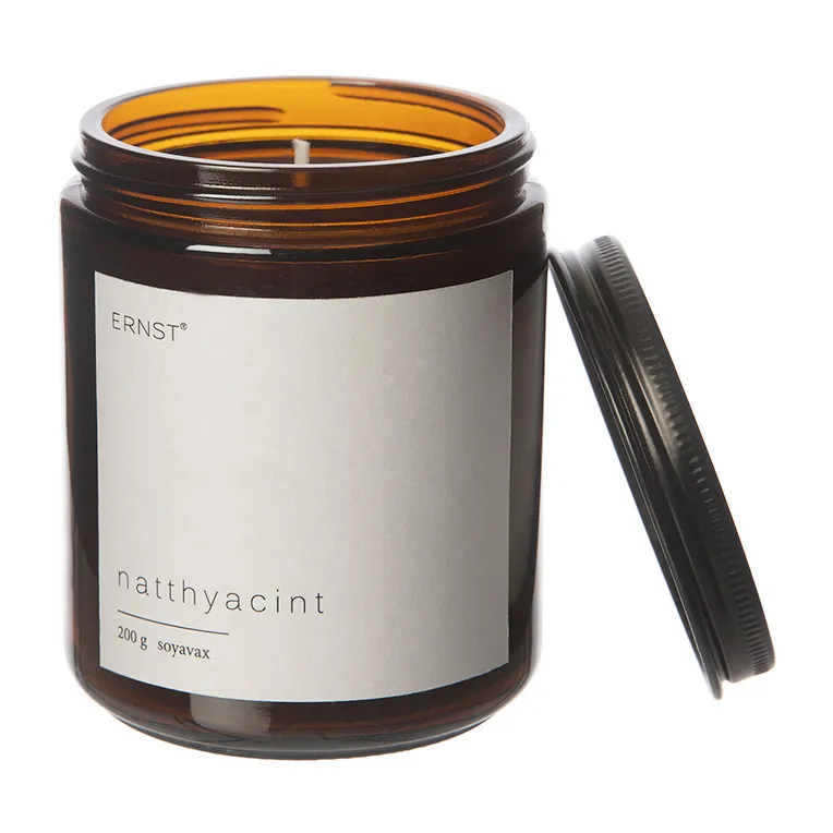ERNST Ernst Duftkerze im Glas mit Deckel Ø9cm Natthyacint
