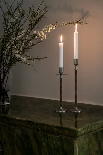 Ernst Geflochtener Kerzenhalter - Gebürsteter Stahl, Ø8x30 cm - ERNST