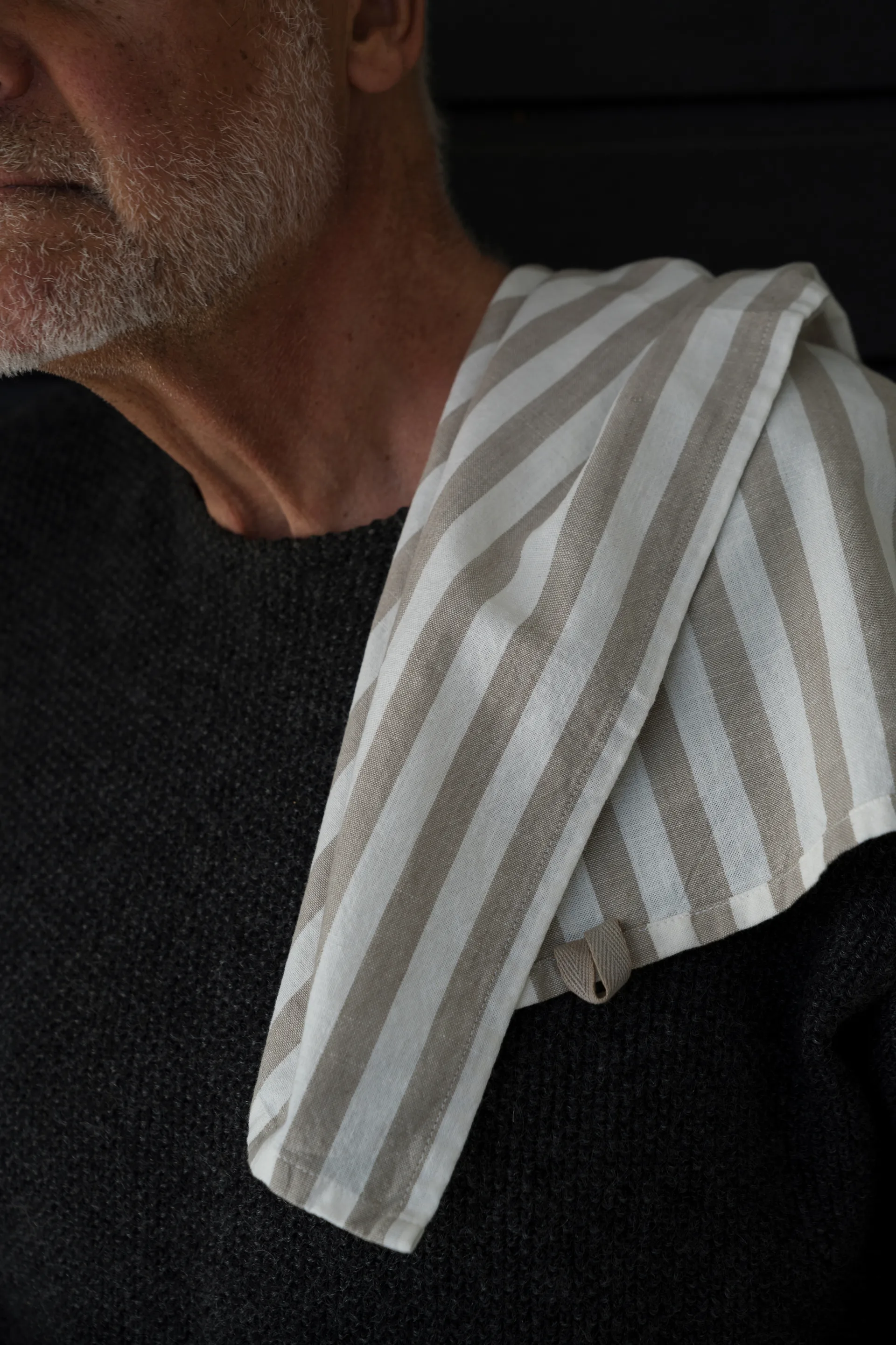 Ernst Geschirrtuch breit gestreift 47x70 cm, Beige-weiß gestreift ERNST