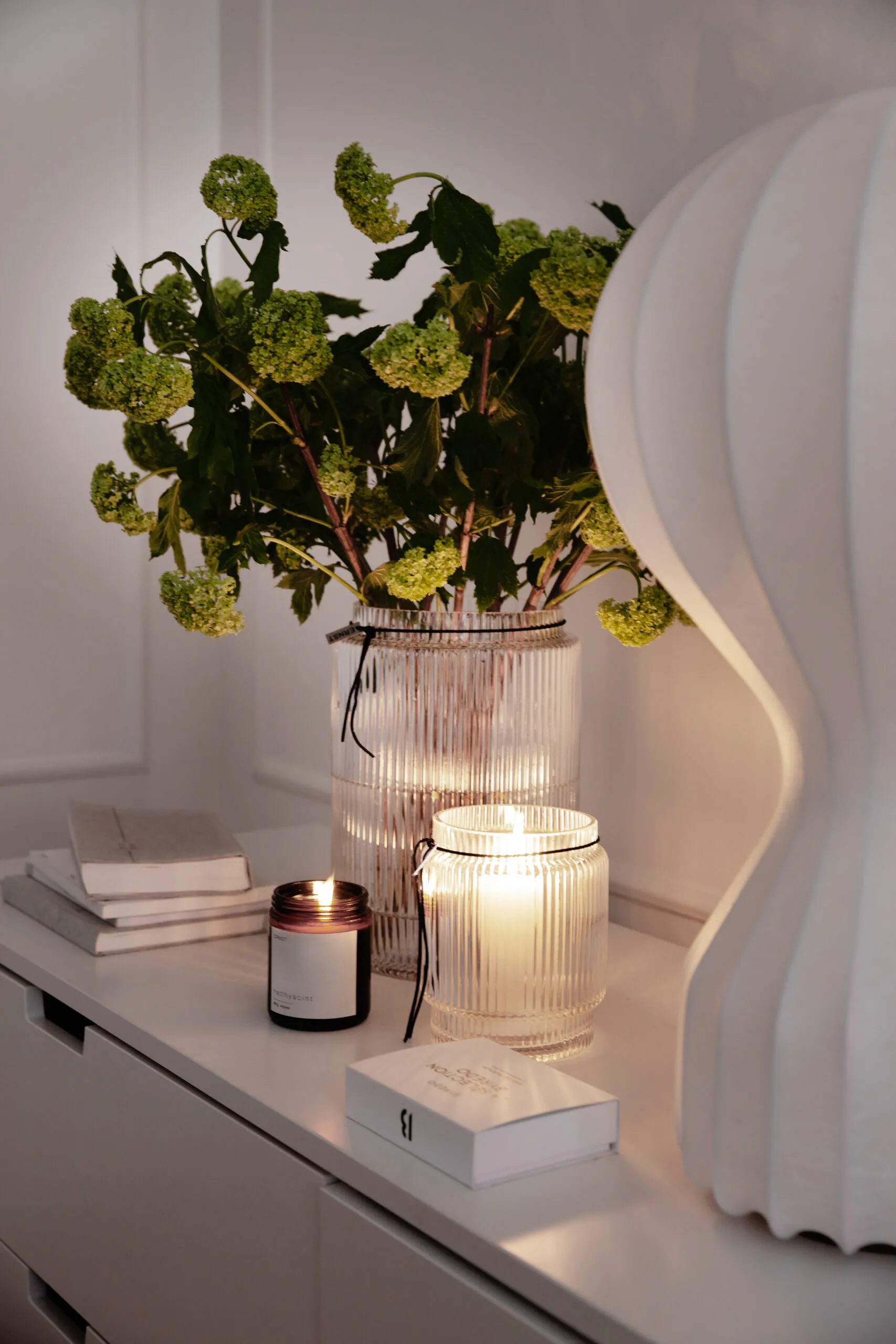 Ernst Glasvase Gerippt klar, Ø12,7cm ERNST