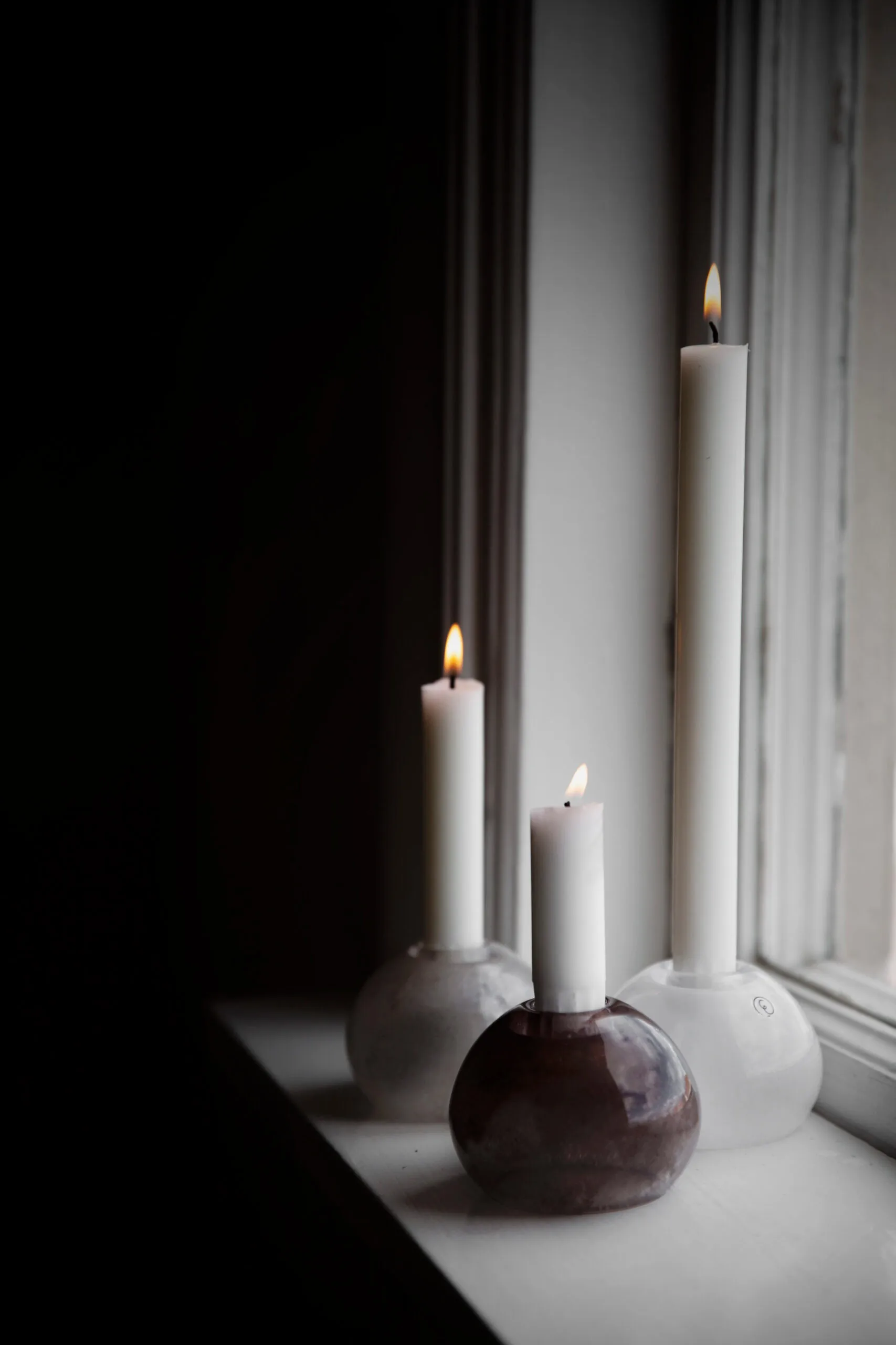 Ernst Kerzenhalter Glas Ø9 cm, Beige ERNST