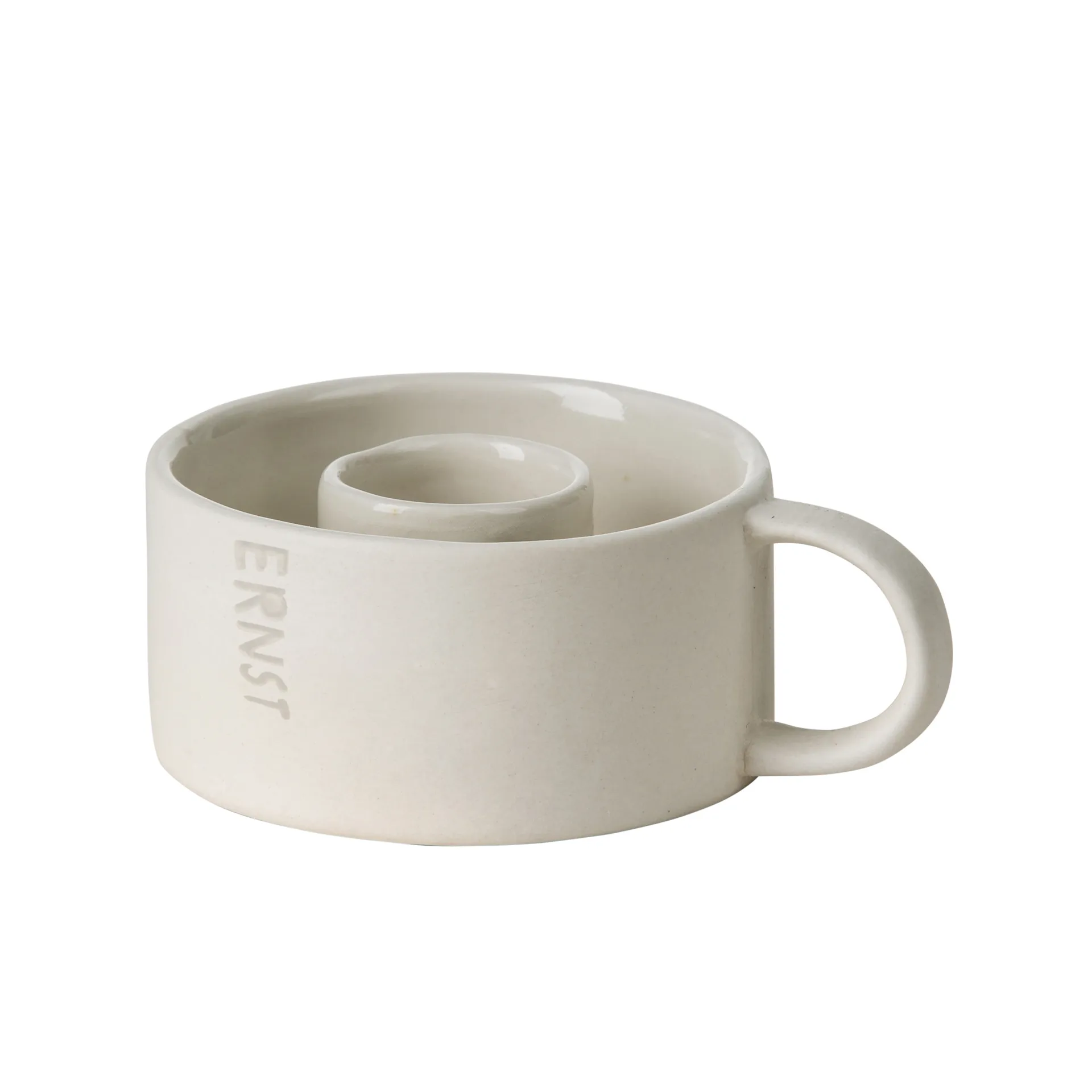 Ernst Kerzenhalter mit Henkel, Weiß ERNST