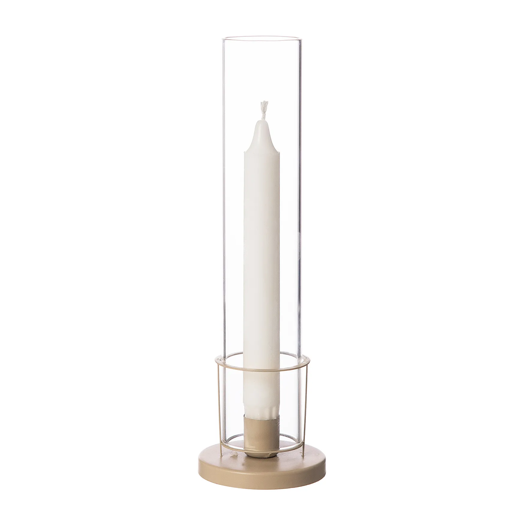 Ernst Kerzenhalter smal Glaszylinder, Beige ERNST