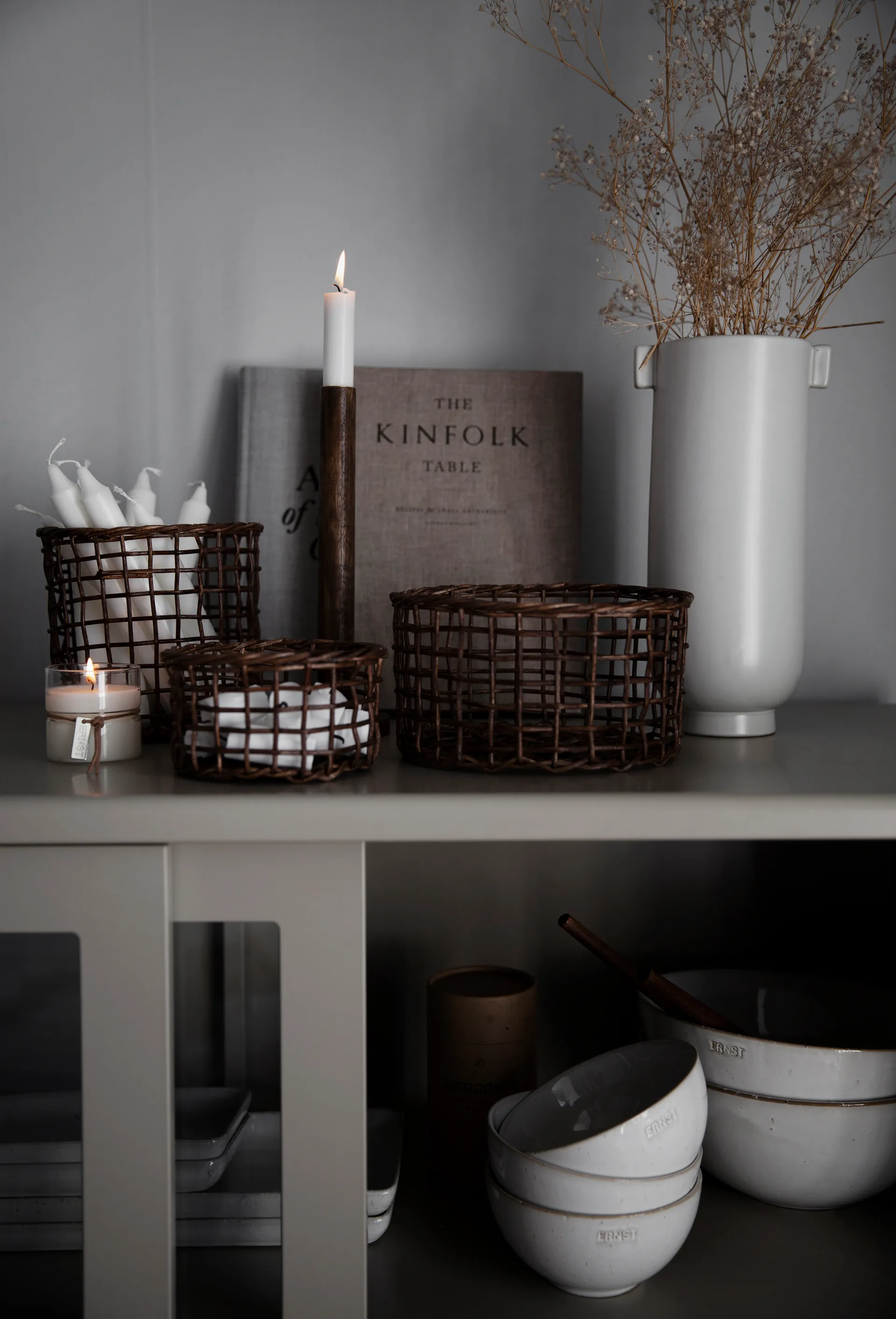 Ernst Korb Bambus 4er Pack, Dunkelbraun ERNST