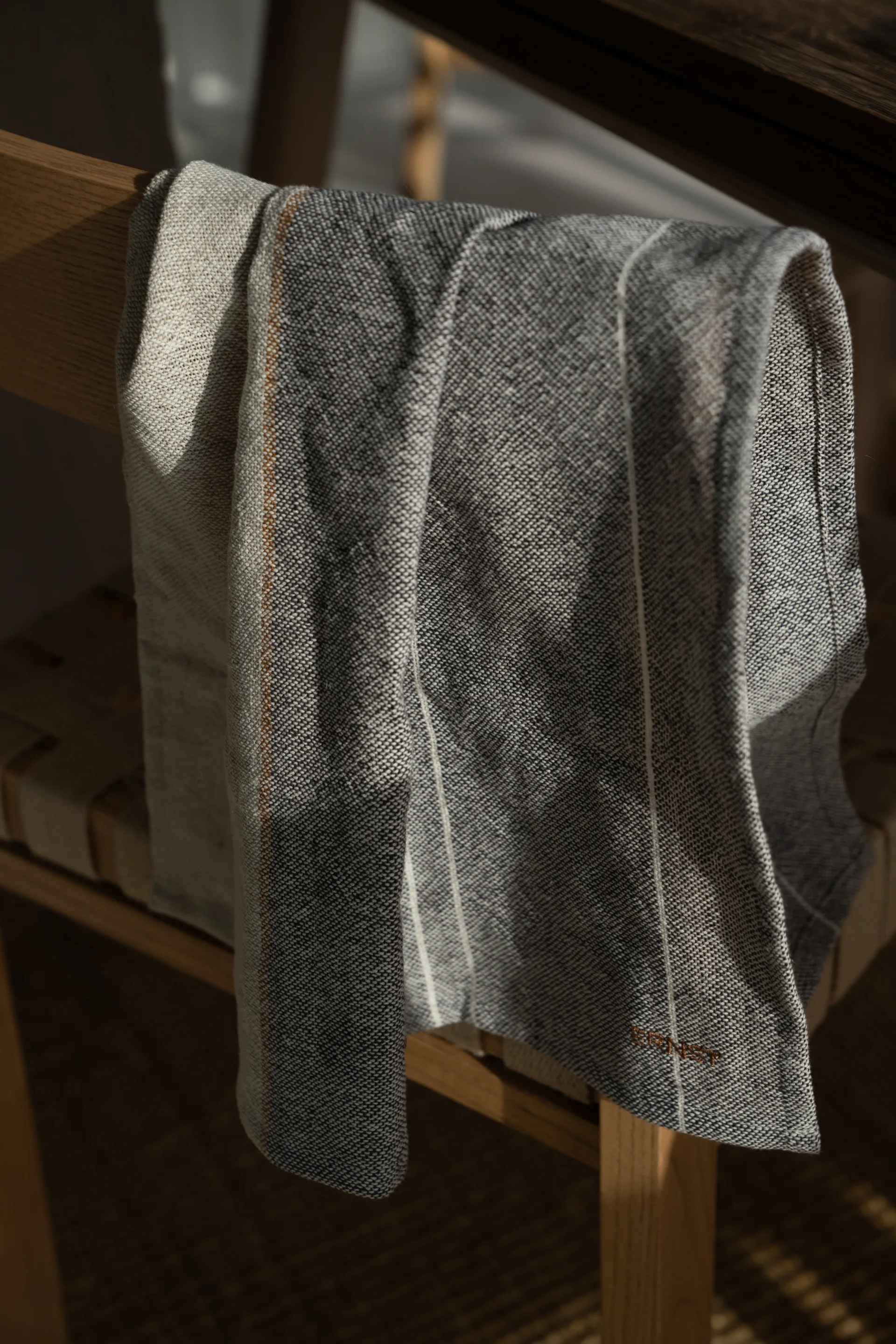 Ernst Küchenhandtuch Halbleinen 47x70 cm, Grau-natur ERNST