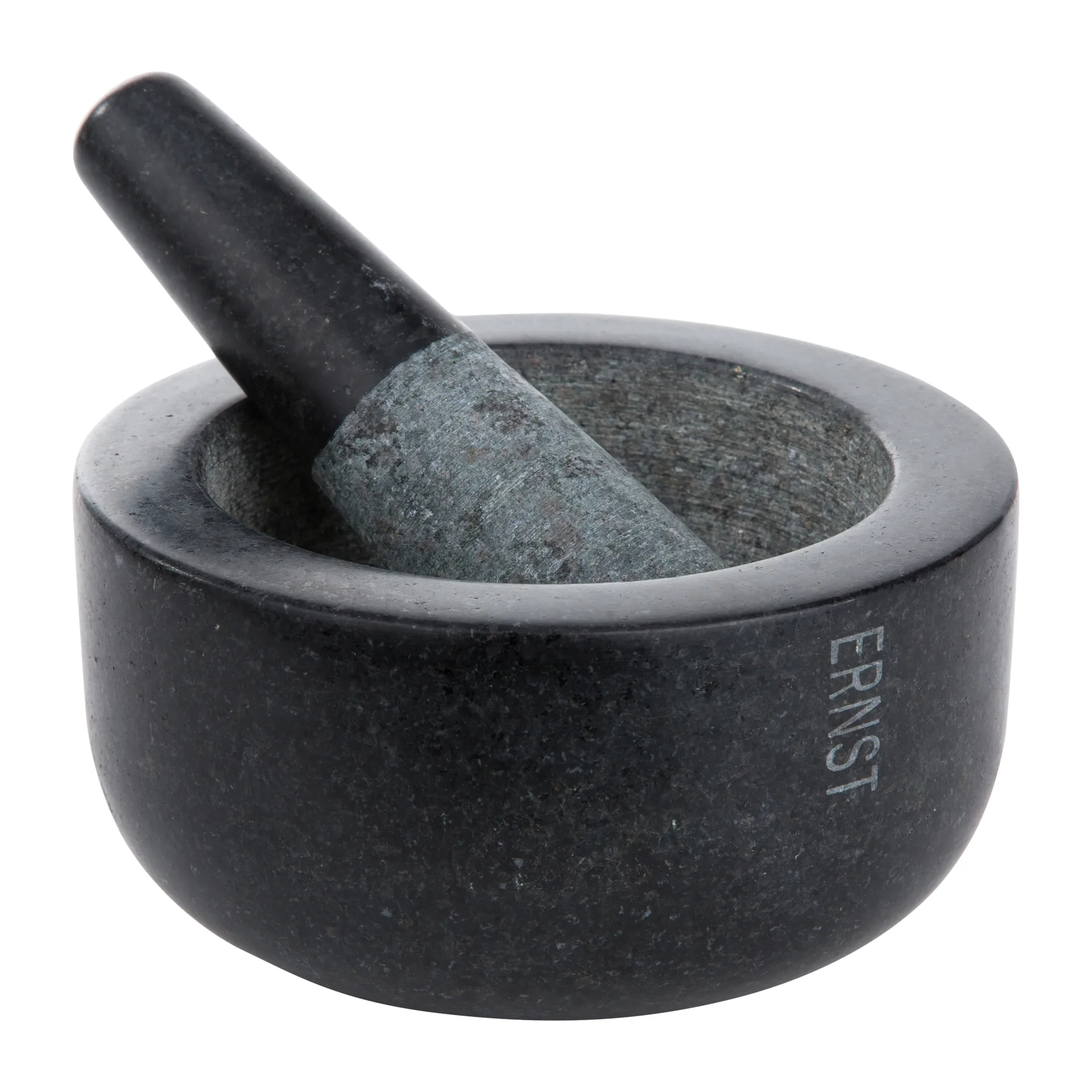 Ernst Mörser schwarzer Granit, Groß Ø14cm ERNST