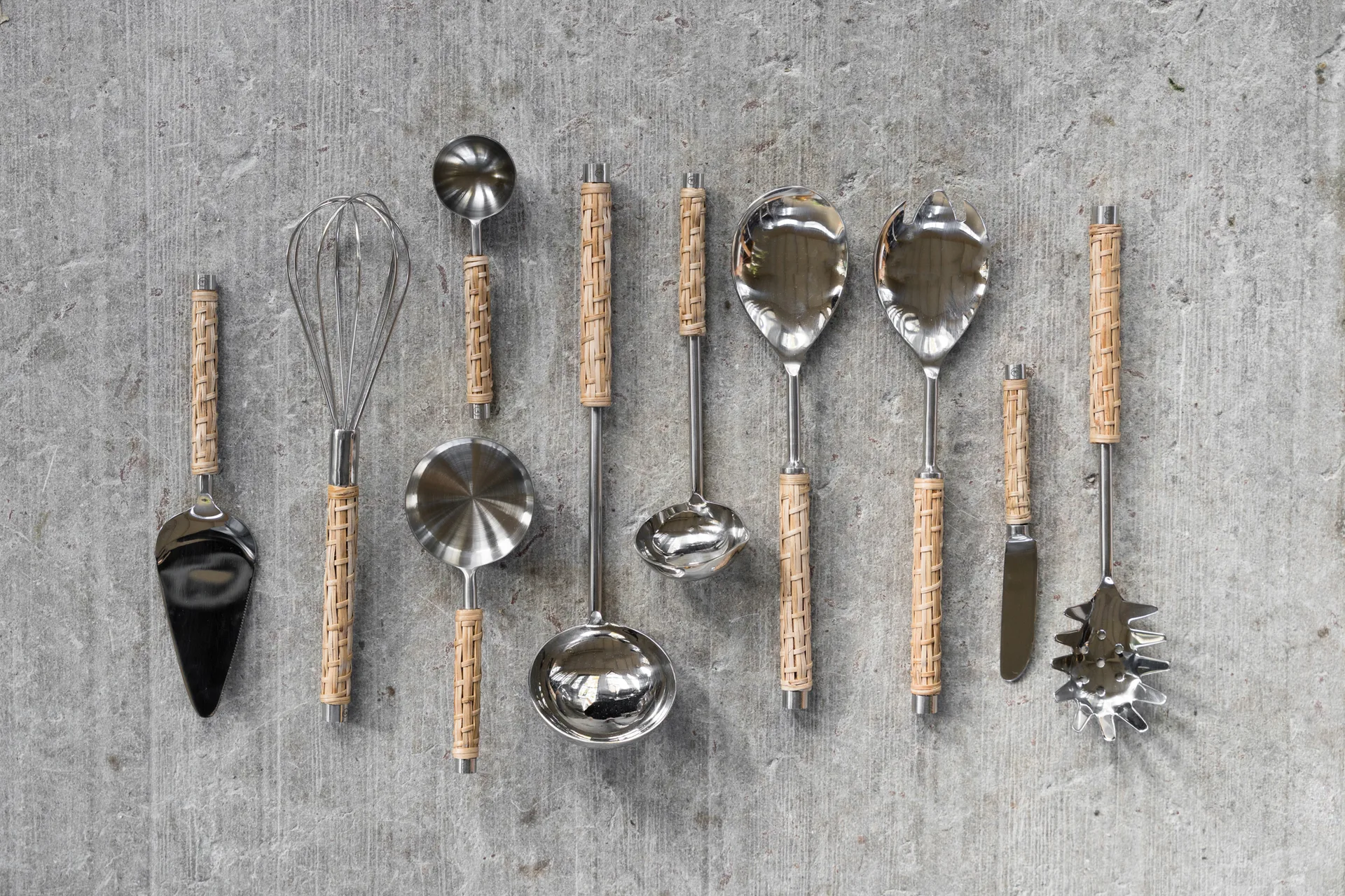 Ernst Pastalöffel geflochtener Griff, Seegras, 29 cm ERNST