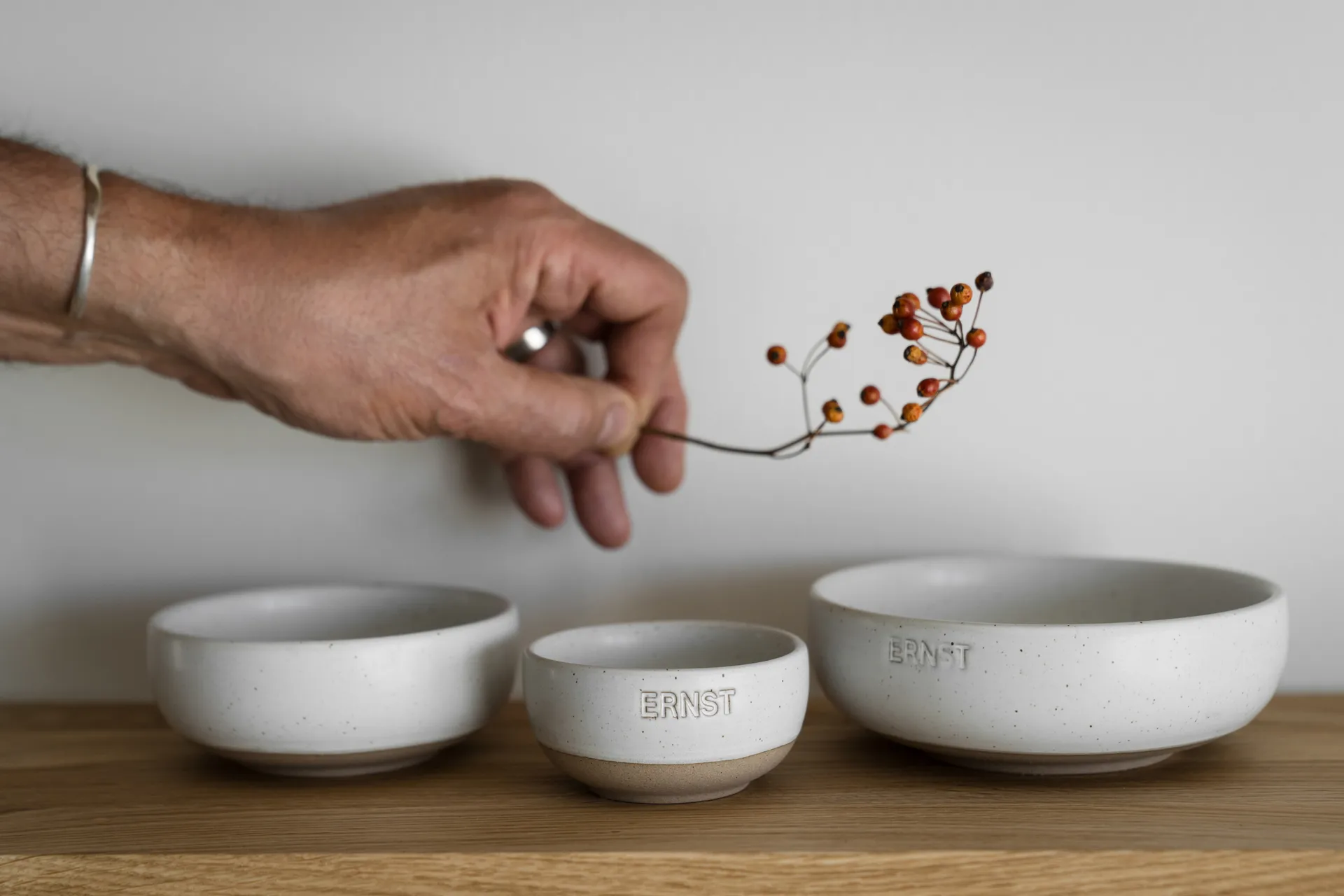 Ernst Schüssel, Weiß-natur Boden, Ø14 cm ERNST