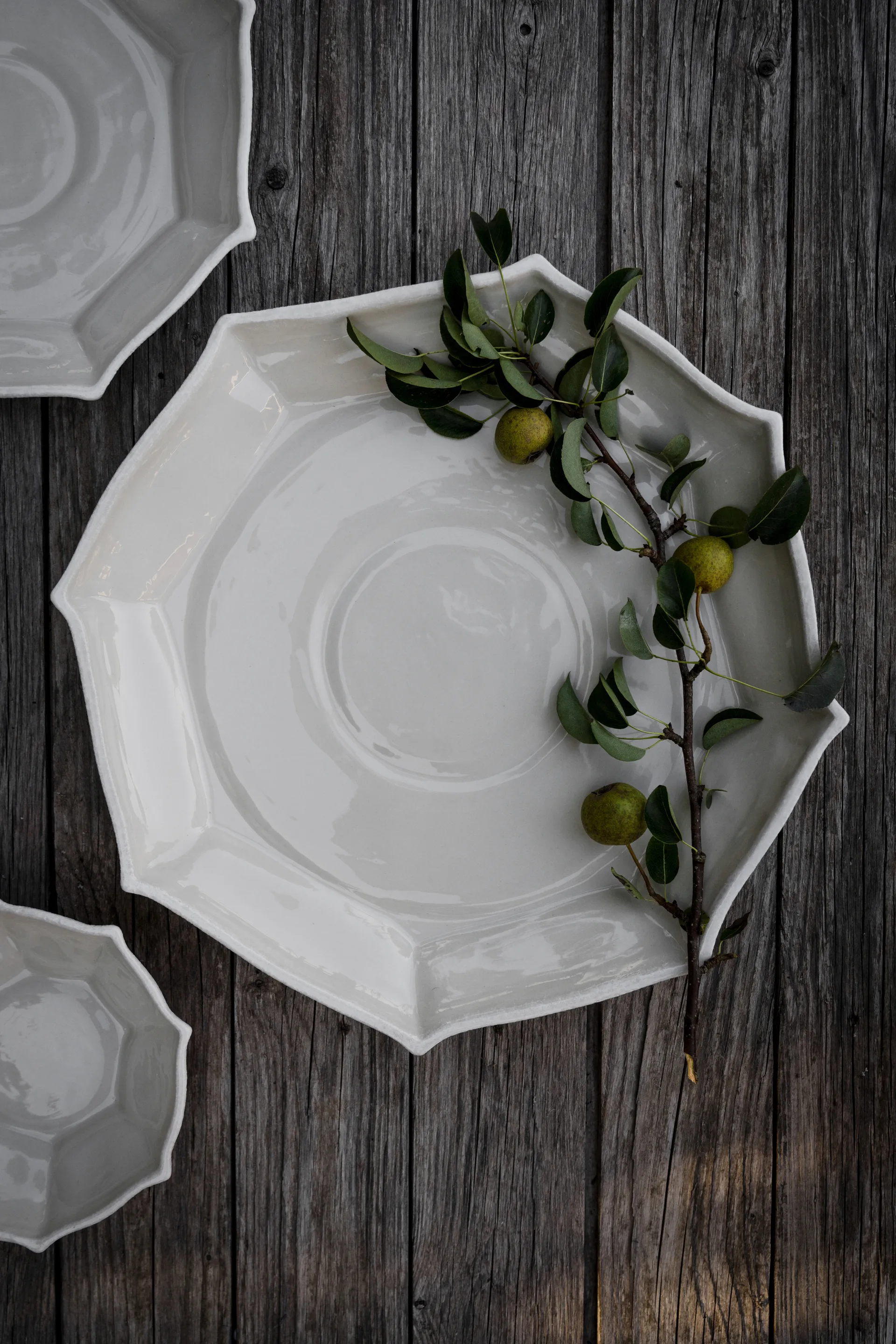 Ernst Servierplatte Ø37 cm, Naturweiß ERNST