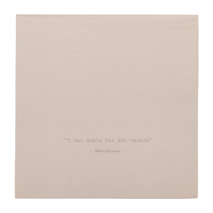 Ernst Serviette mit Zitat I det enkla 20er Pack, Beige ERNST