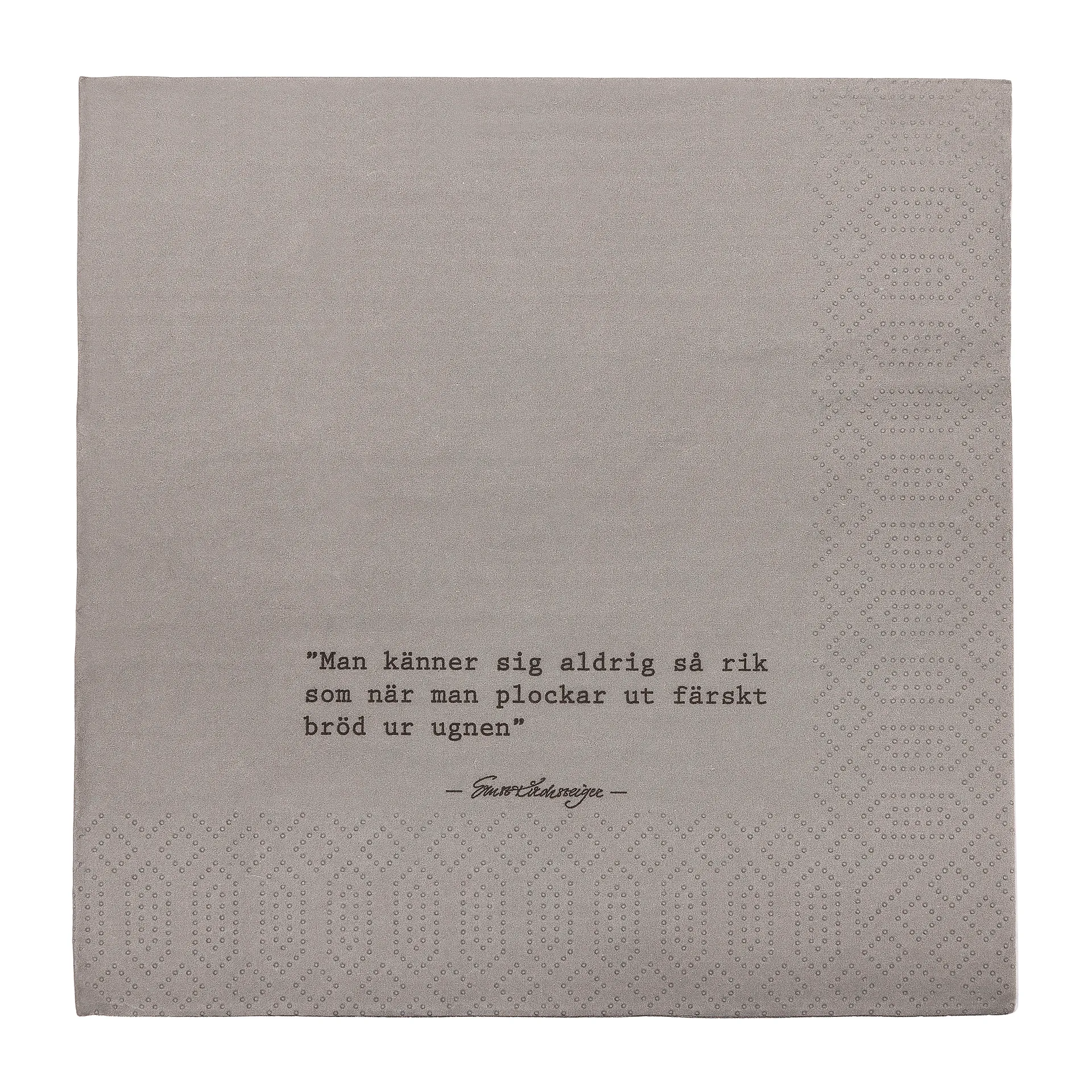 Ernst Serviette Zitat Brot 20er Pack, Grau ERNST