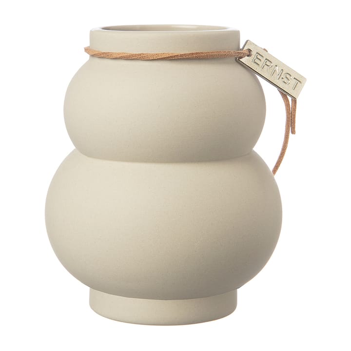 Ernst Steingutvase gewölbt 14cm, Beige ERNST