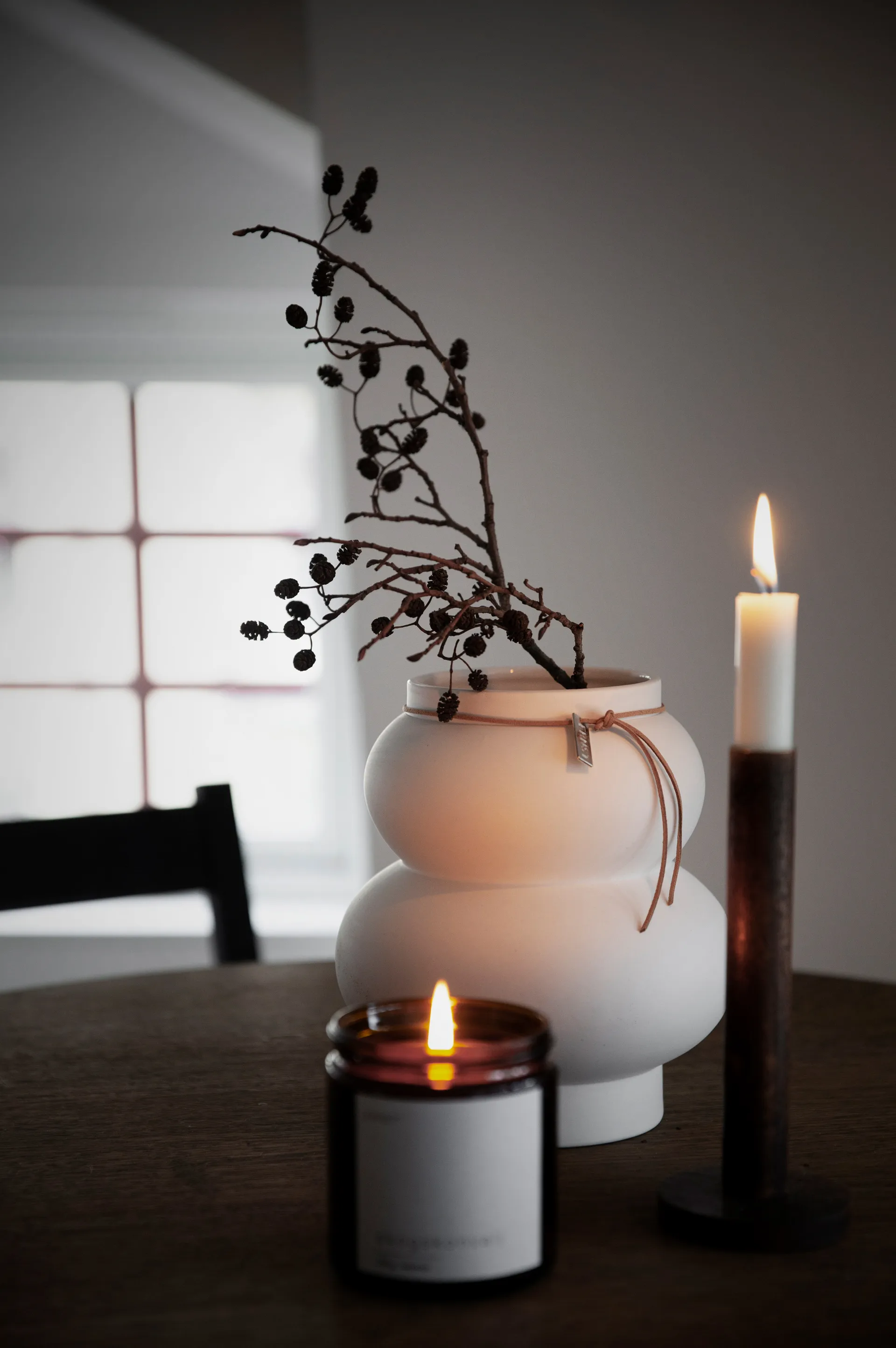 Ernst Steingutvase gewölbt 21,5cm, Beige ERNST