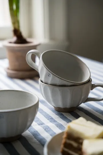 Ernst Tischdecke gestreift 145x300 cm - Blau-weiß - ERNST