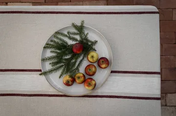 Ernst Tischläufer - Natur-Weiß-Rot, 45x150 cm - ERNST