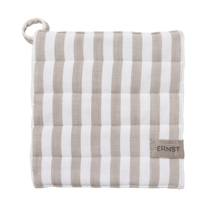 Ernst Topflappen breiter Streifen 23x25 cm - Beige-weiß gestreift - ERNST