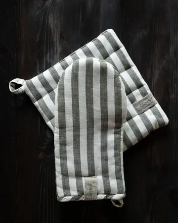 Ernst Topflappen breiter Streifen 23x25 cm - Salbei, weiß - ERNST