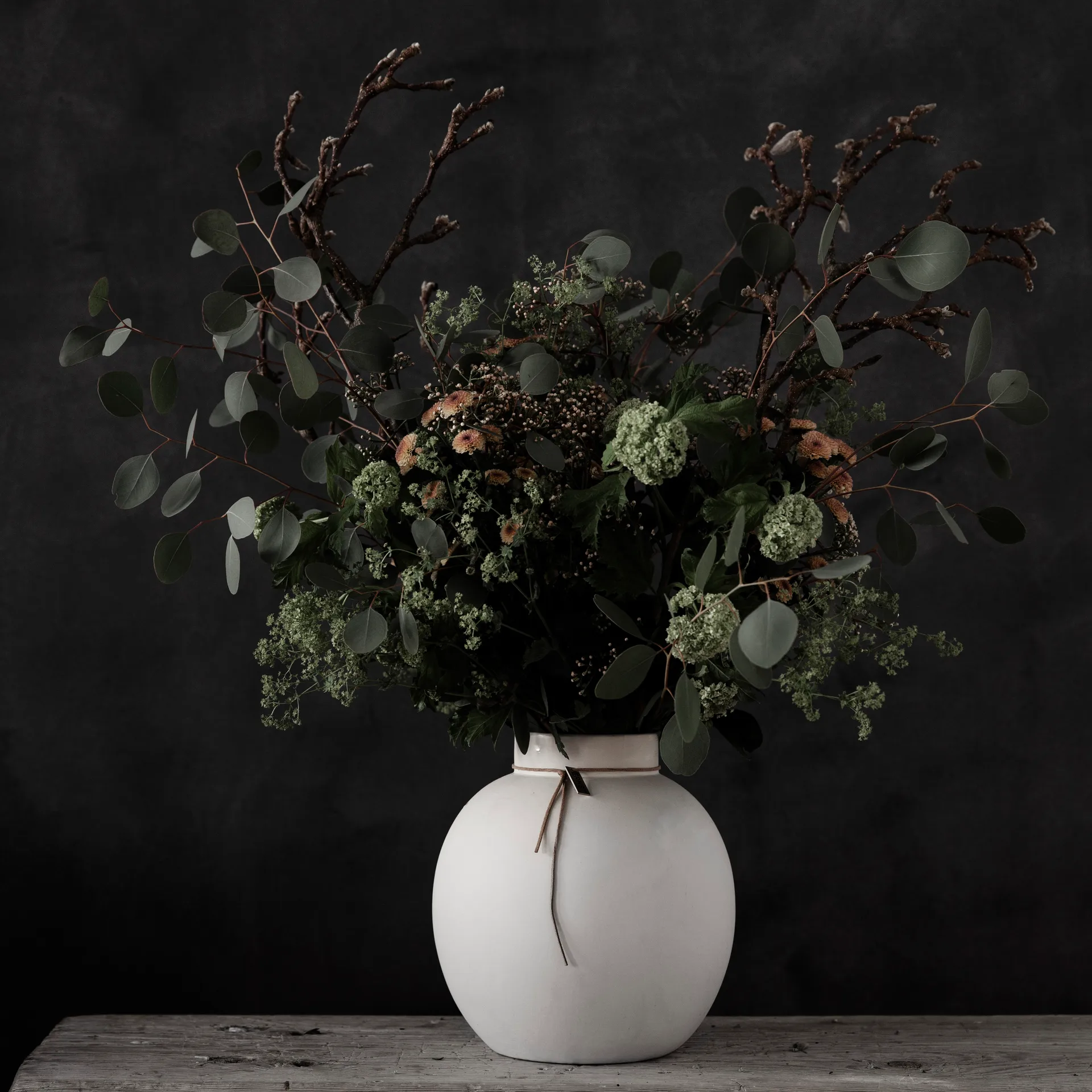 Ernst Vase Steinzeug weiß, 22cm ERNST