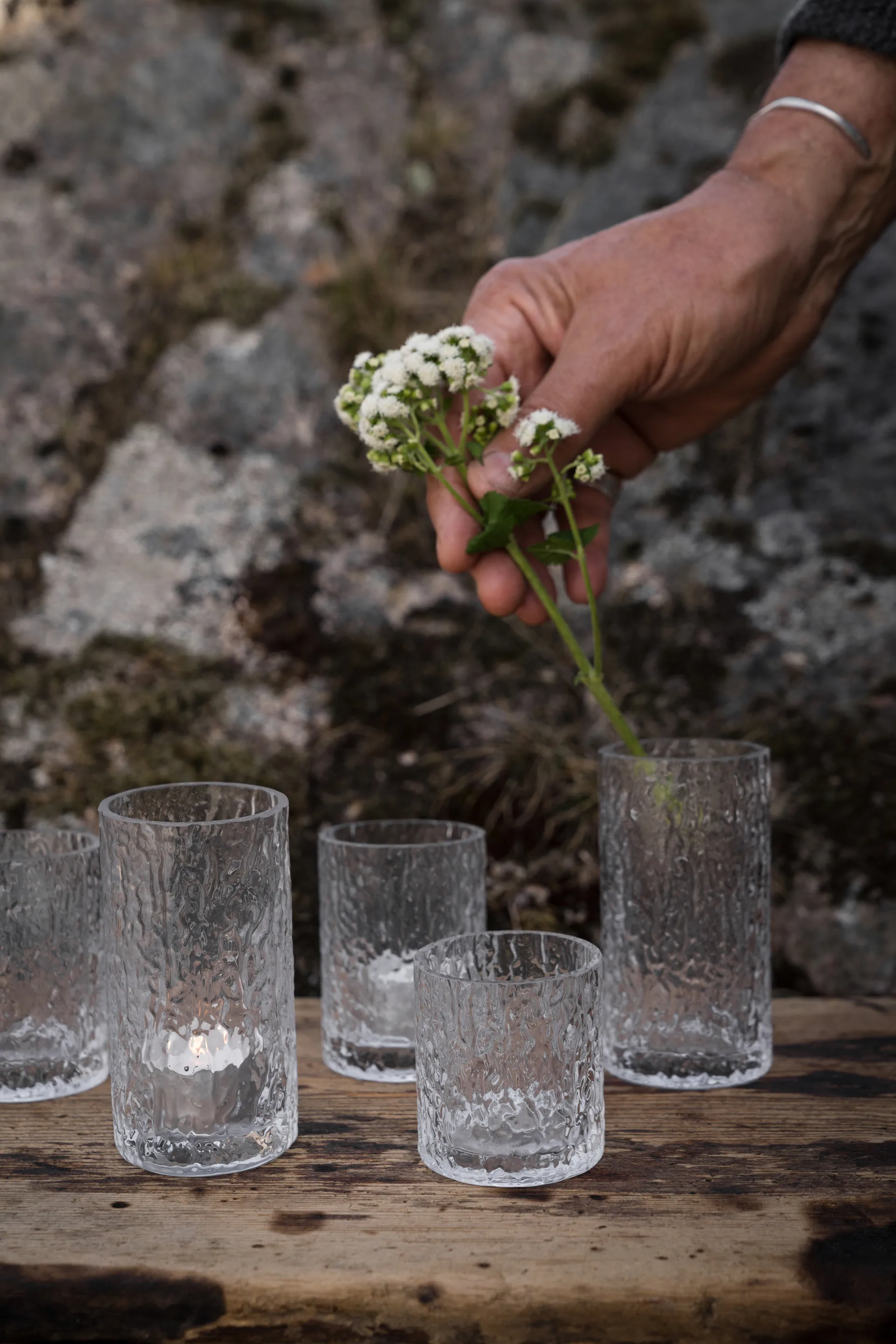 Ernst Vase/Lichtlaterne gemustert, Klar, Ø5,3x6,5 cm ERNST