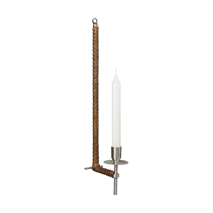 Ernst Wandleuchter geflochten - Gebürsteter Stahl, 47 cm - ERNST