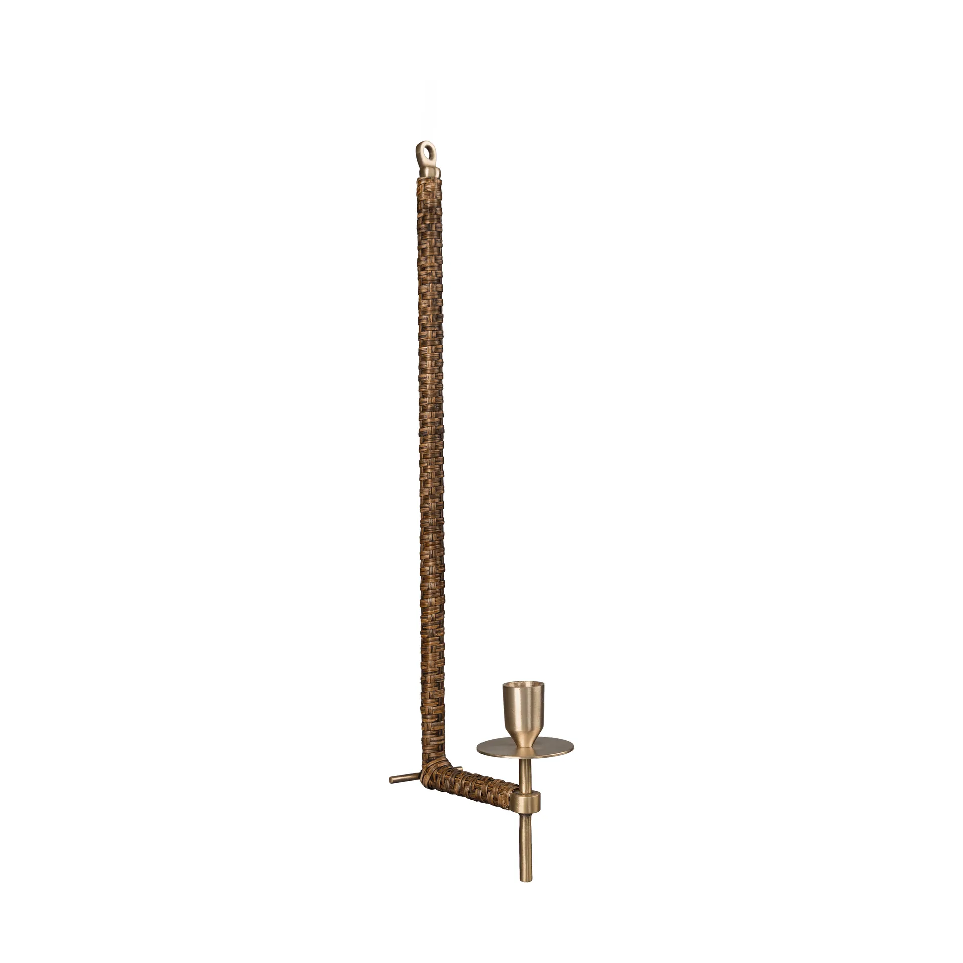 Ernst Wandleuchter geflochten, Messing, 47 cm ERNST