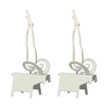 Ernst Weihnachtsanhänger Bock 2er-Pack - Weiß 5 cm - ERNST