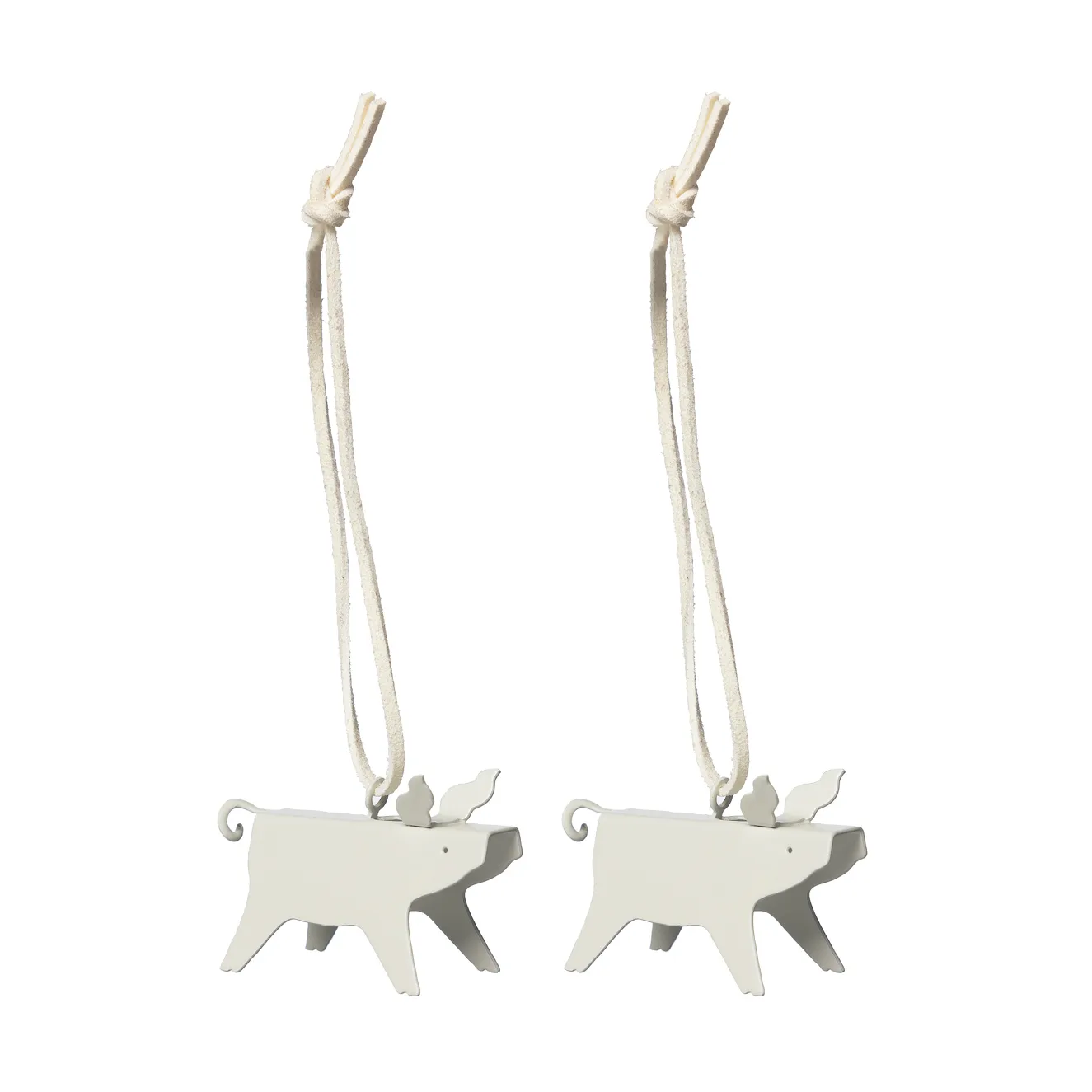 Ernst Weihnachtsanhänger Schwein 2er-Pack, Weiß 5 cm ERNST