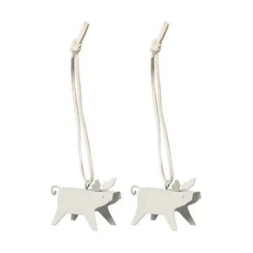 Ernst Weihnachtsanhänger Schwein 2er-Pack - Weiß 5 cm - ERNST