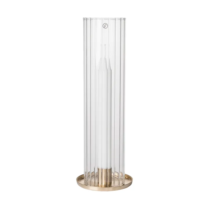 Ernst Windlicht für Stabkerzen - Messing-Glas, Ø9x27,5 cm - ERNST