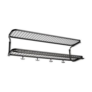 Classic 650 Hutregal - Schwarz/Chrom, 2-Ebenen, 100cm - Essem Design