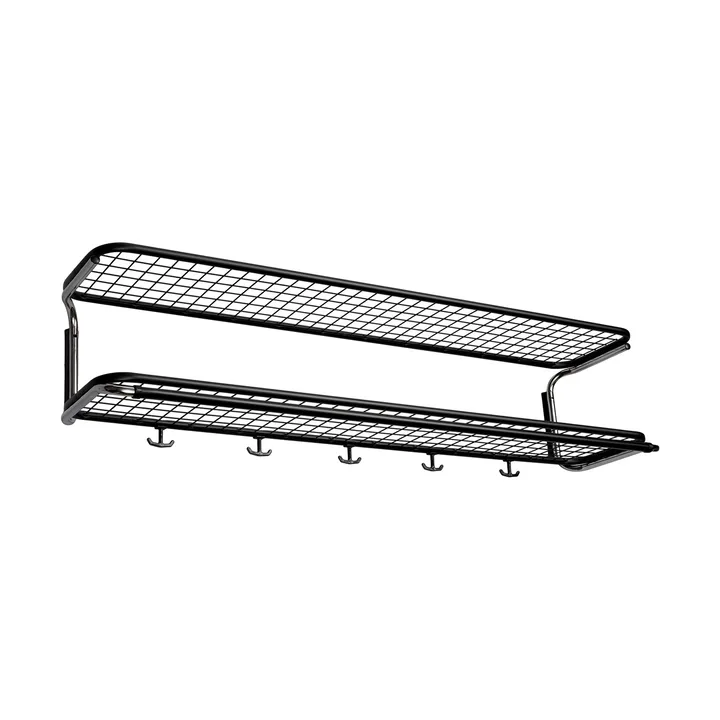 Classic 650 Hutregal - Schwarz/Chrom, 2-Ebenen, 120cm - Essem Design
